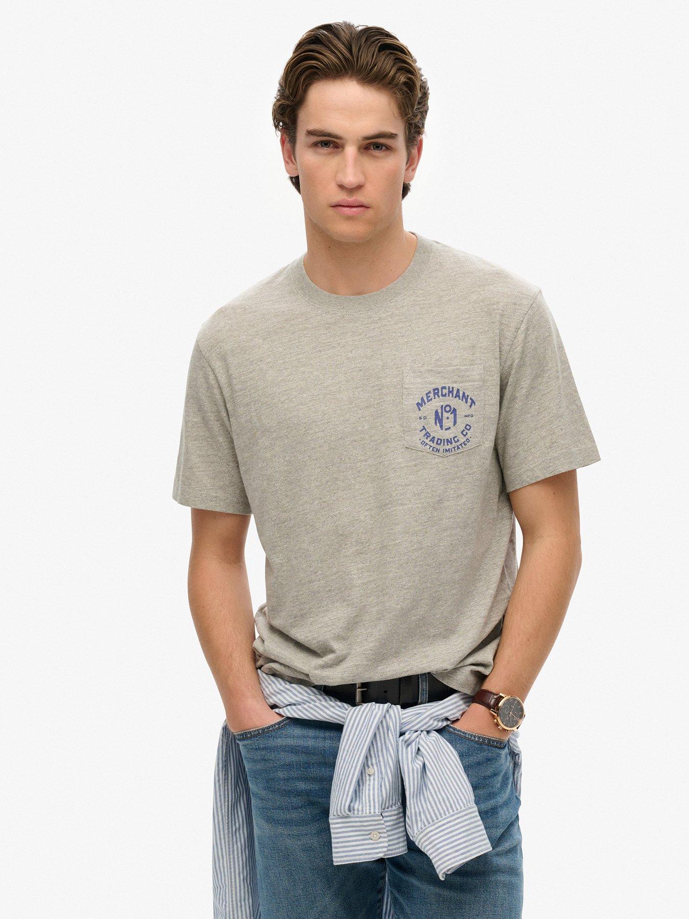 Superdry Superdry Merchant Graphic Logo Short Sleeve T-Shirt - Grey