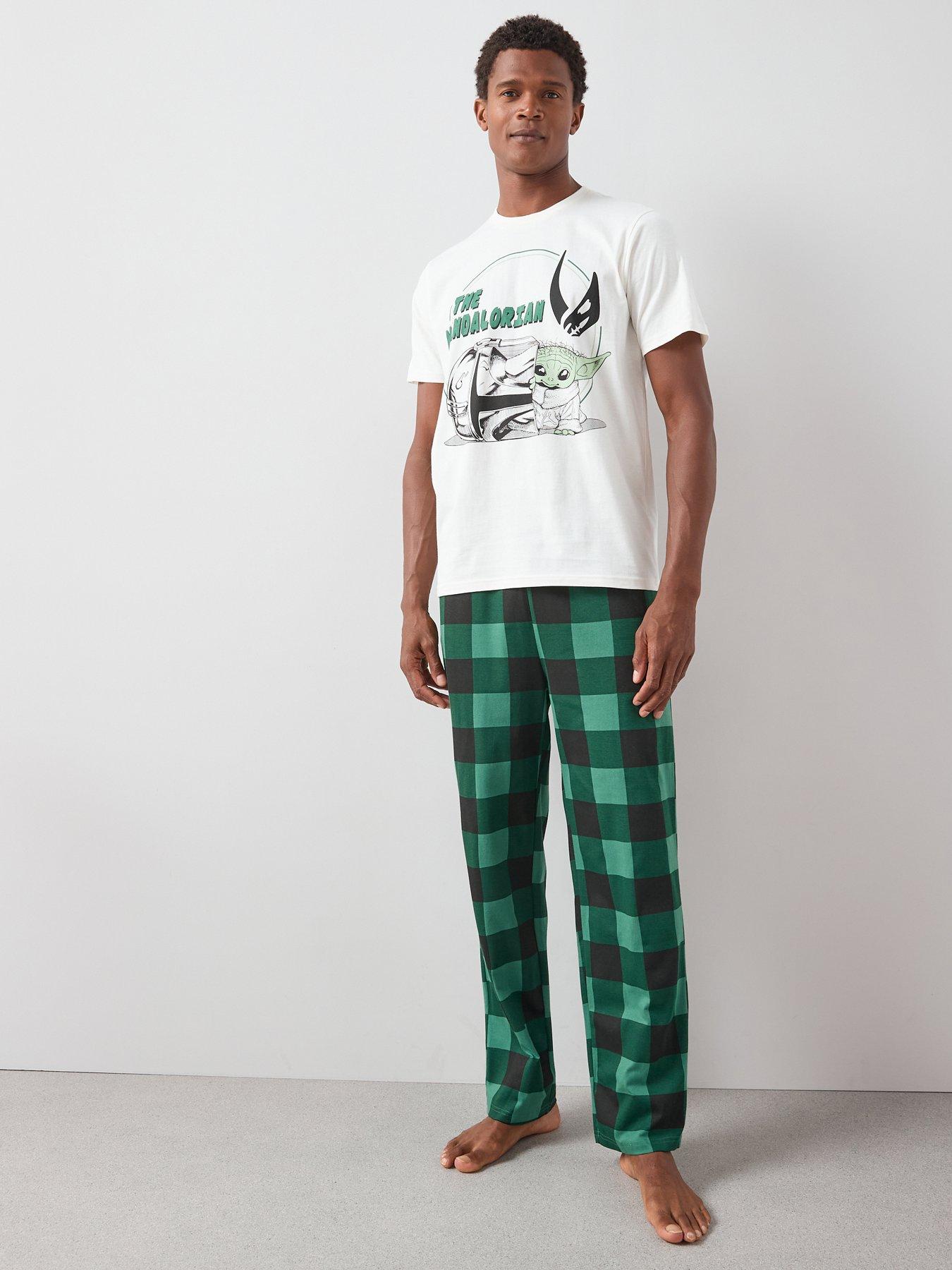 The Very Collection Mens Mandalorian Short Sleeve Pyjama Set - Green