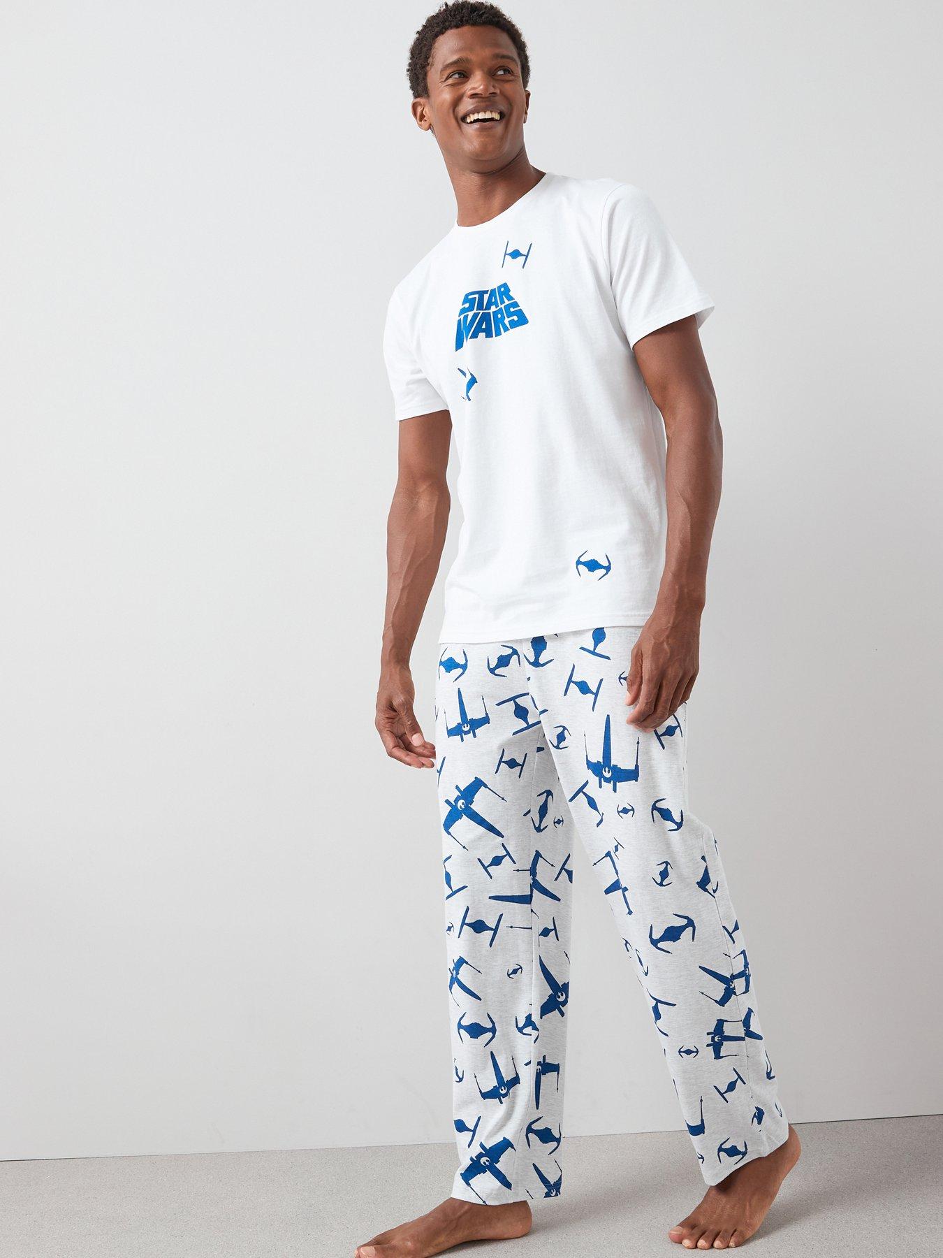The Very Collection Star Wars Back Print Short Sleeve Pyjama Set - Blue