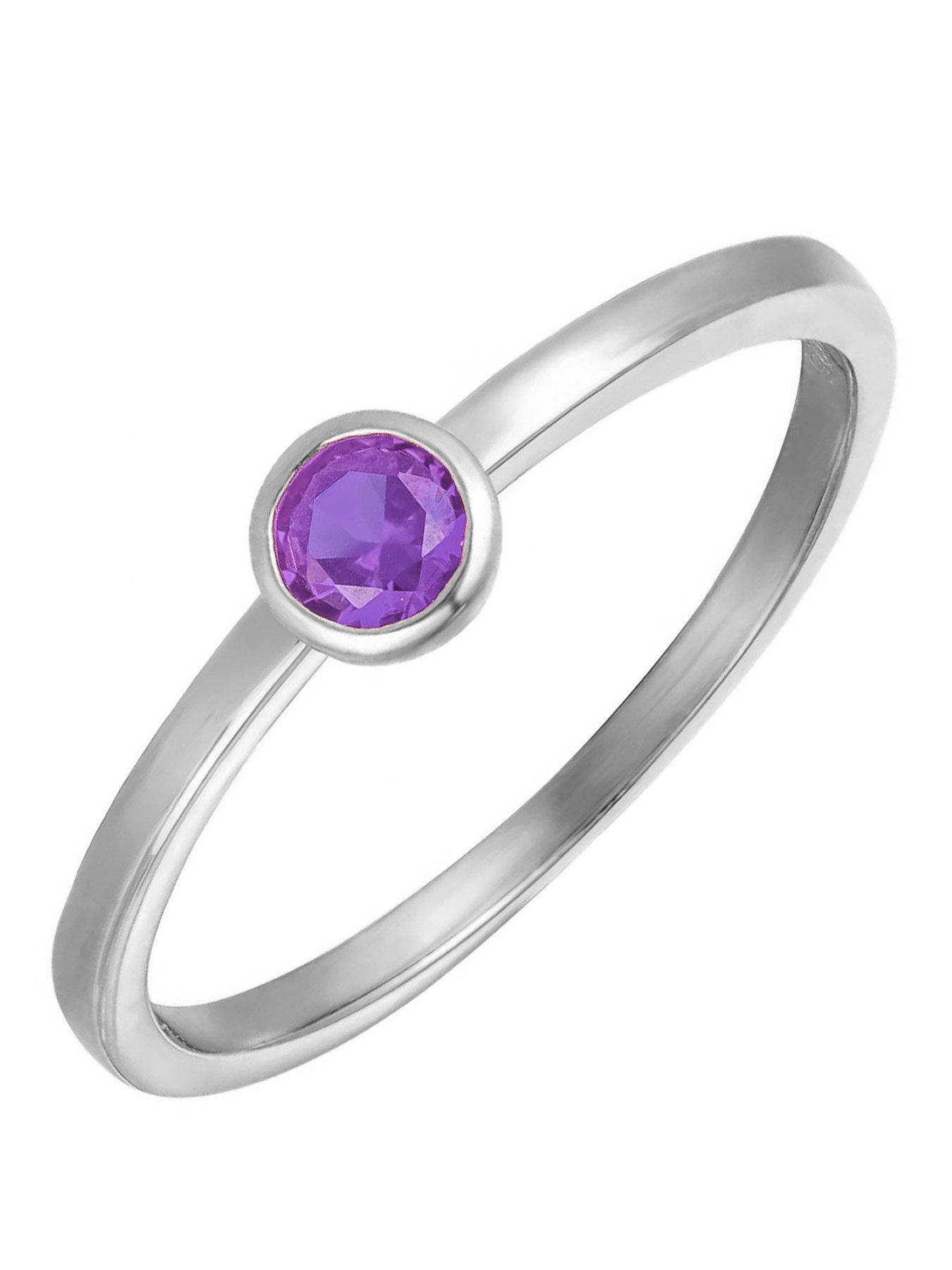 the-love-collection-sterling-silver-birthstone-cz-rubover-ring