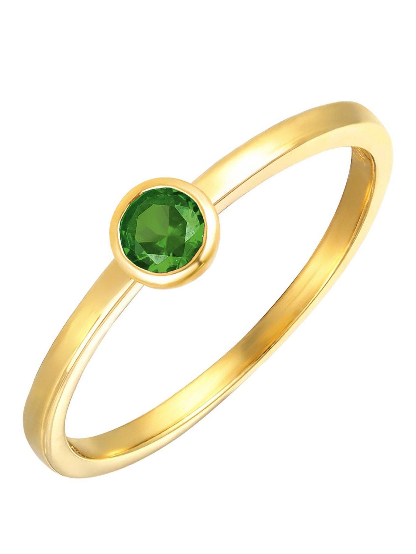 The Love Collection Gold Plated Sterling Silver Birthstone CZ Rubover Ring