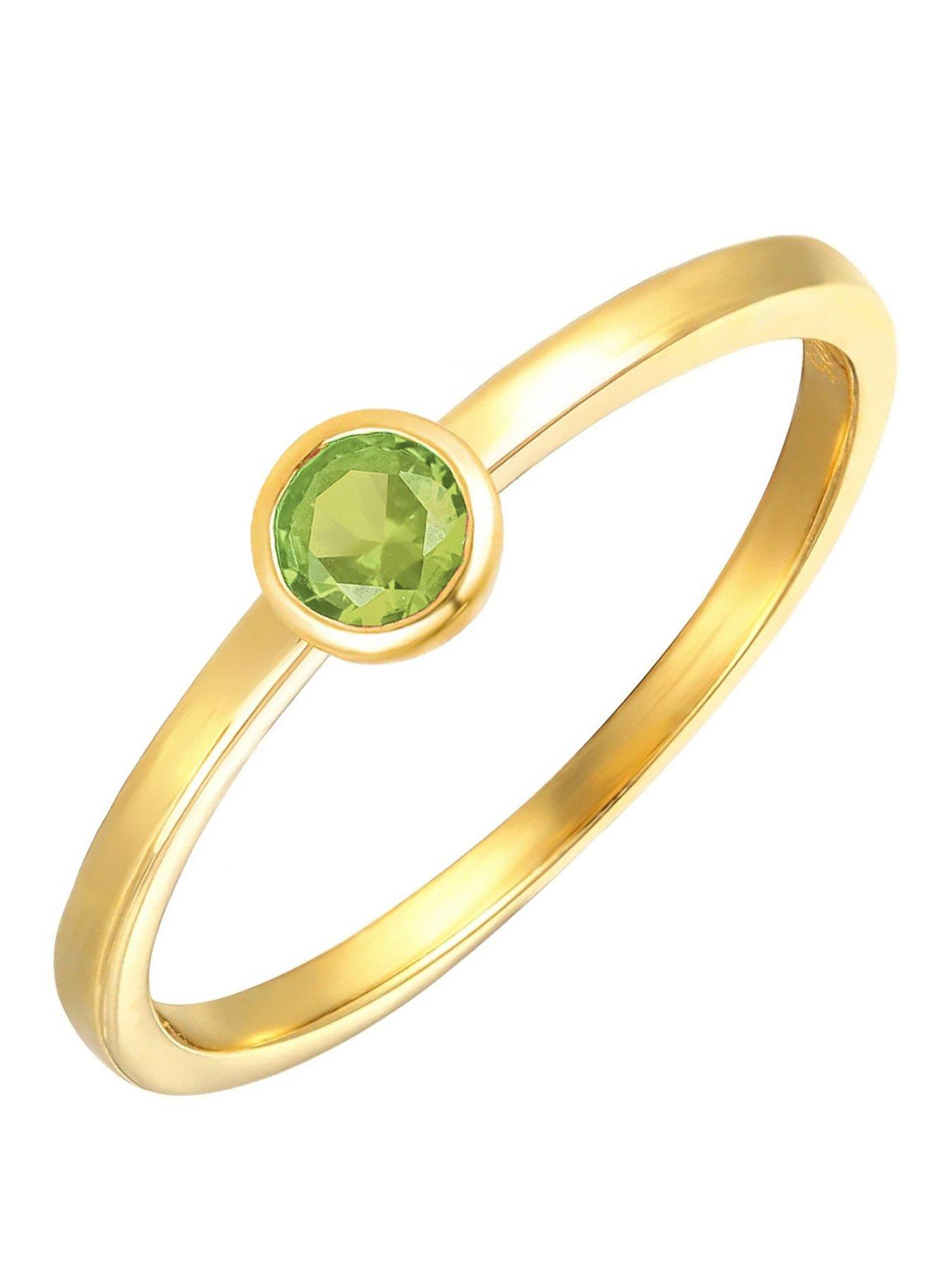 The Love Collection Gold Plated Sterling Silver Birthstone CZ Rubover Ring