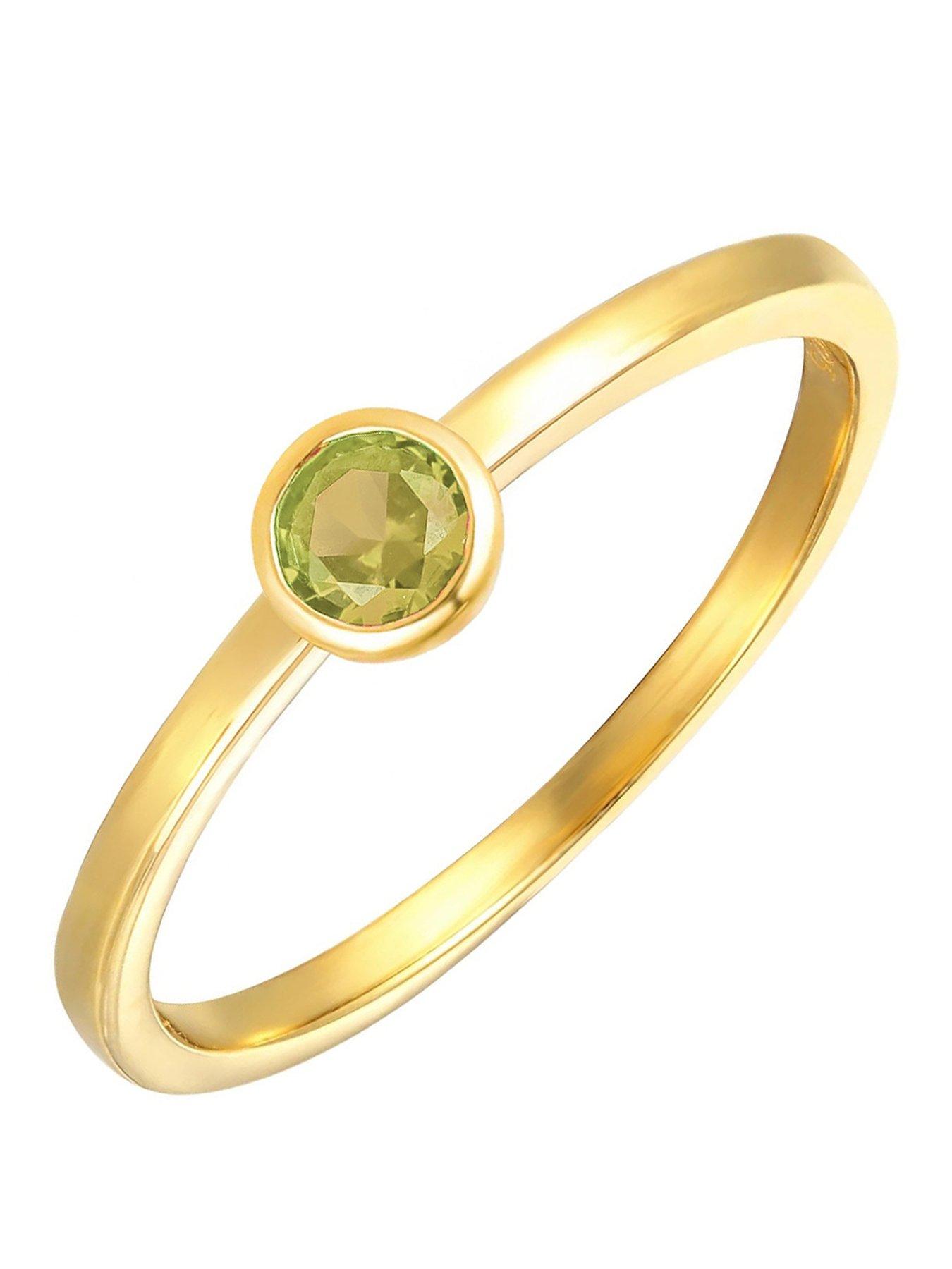 The Love Collection Gold Plated Sterling Silver Birthstone CZ Rubover Ring