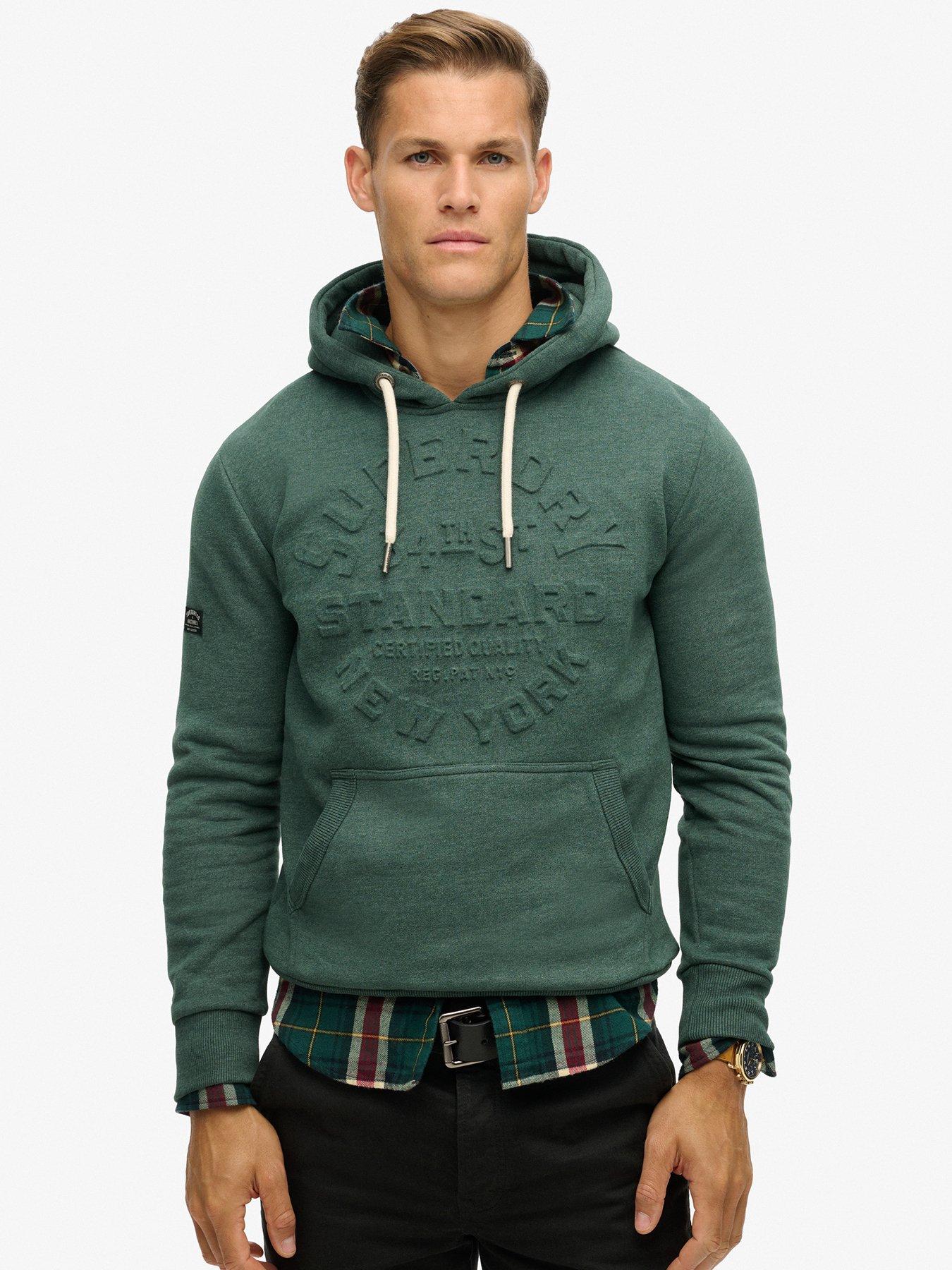 undefined Embossed Logo Pullover Hoodie - Green