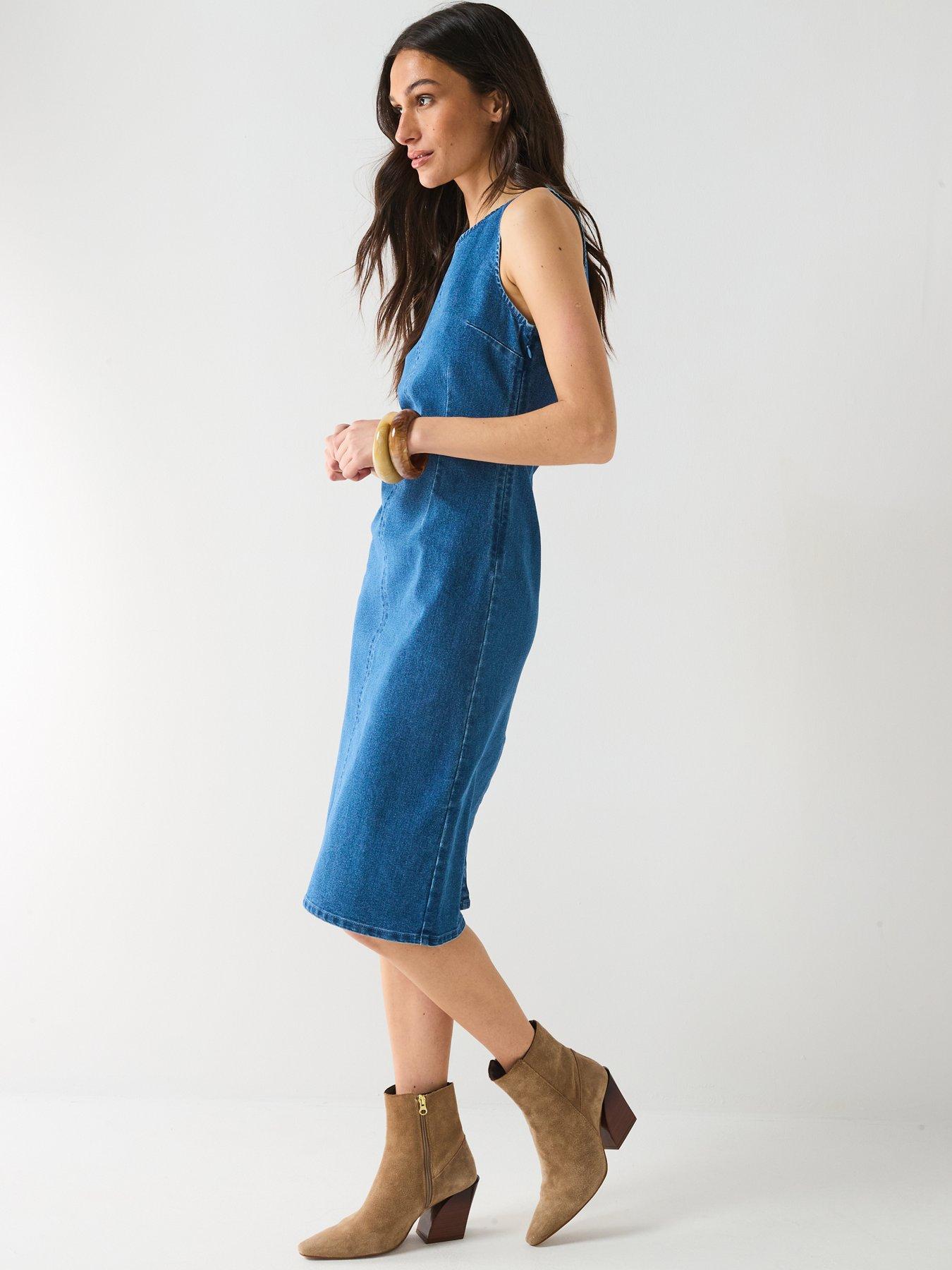 LOUISA SS DENIM DRESS ICY ECRU 4 | Online Outlet