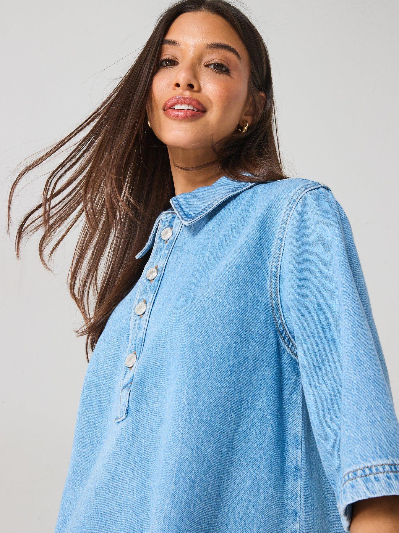 UNO X ONLY Dark Blue Denim Dress main image 0