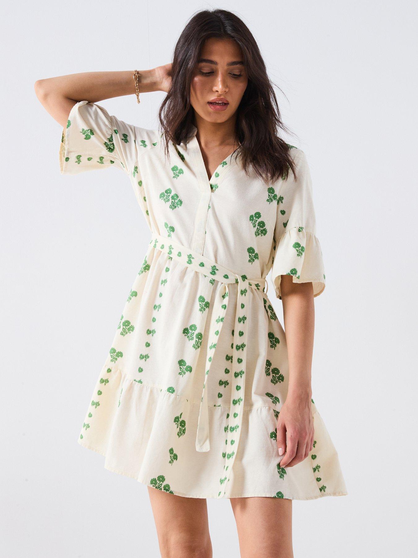 undefined Pamela Short Woven Dress - White