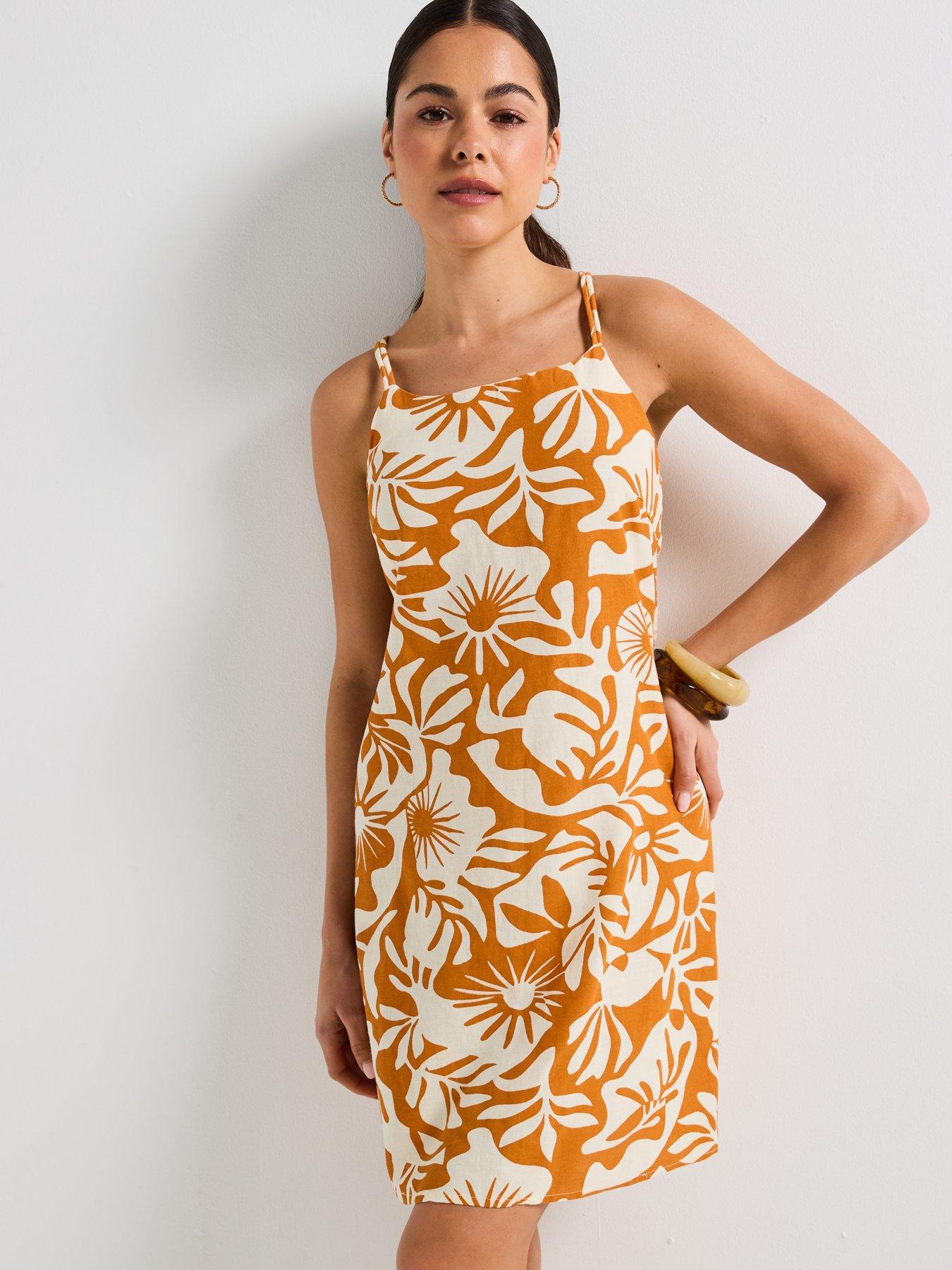 undefined Jakiri Linen Strap Dress - Multi