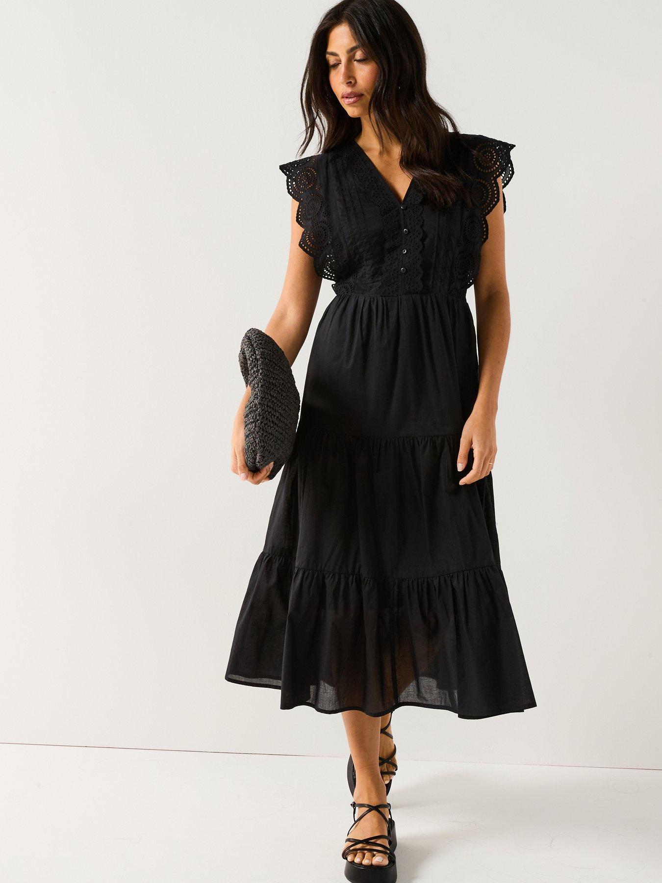 undefined Sara Sleeveless Lace Dress - Black