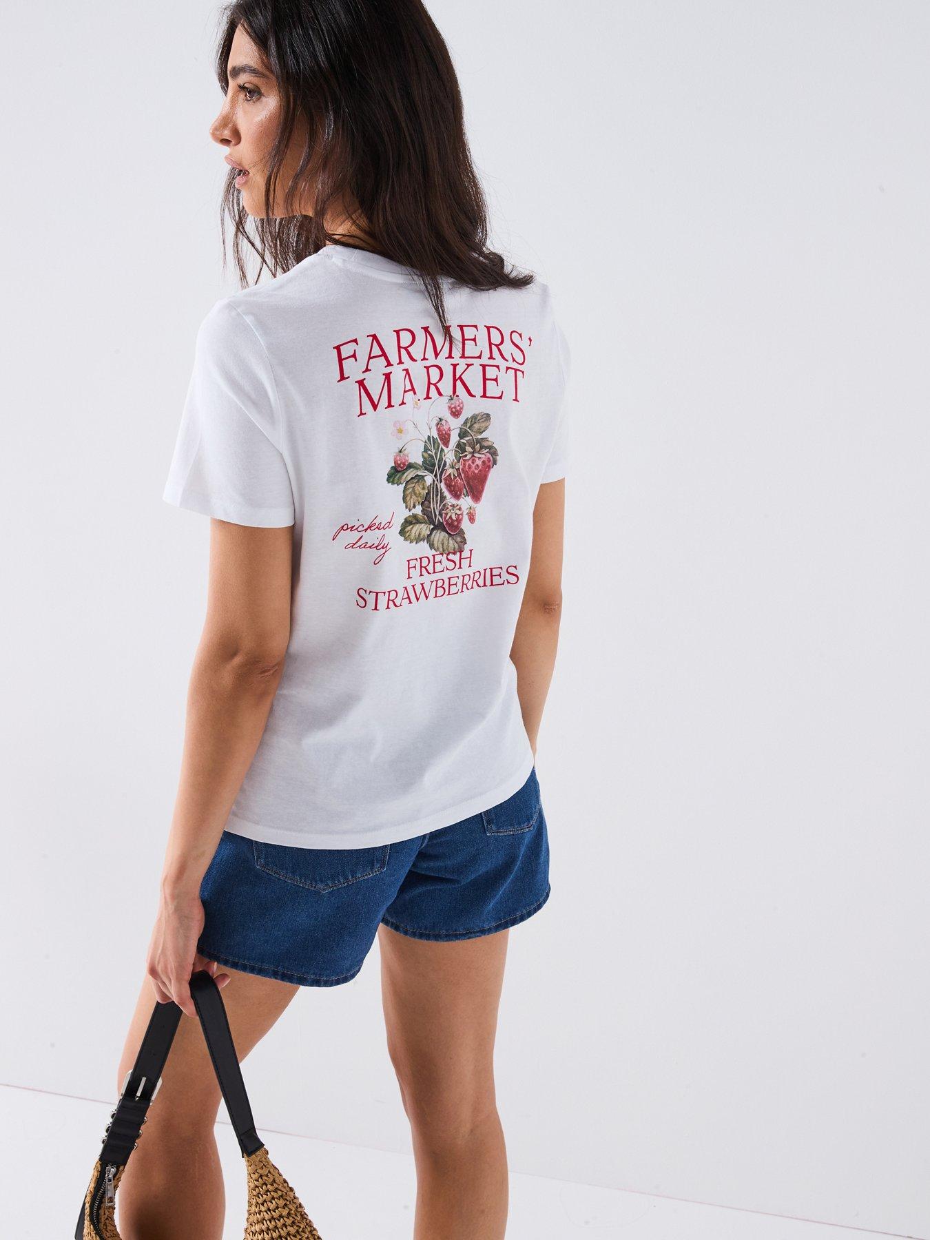 undefined Summer Short Sleeve Printed T-shirt  - White