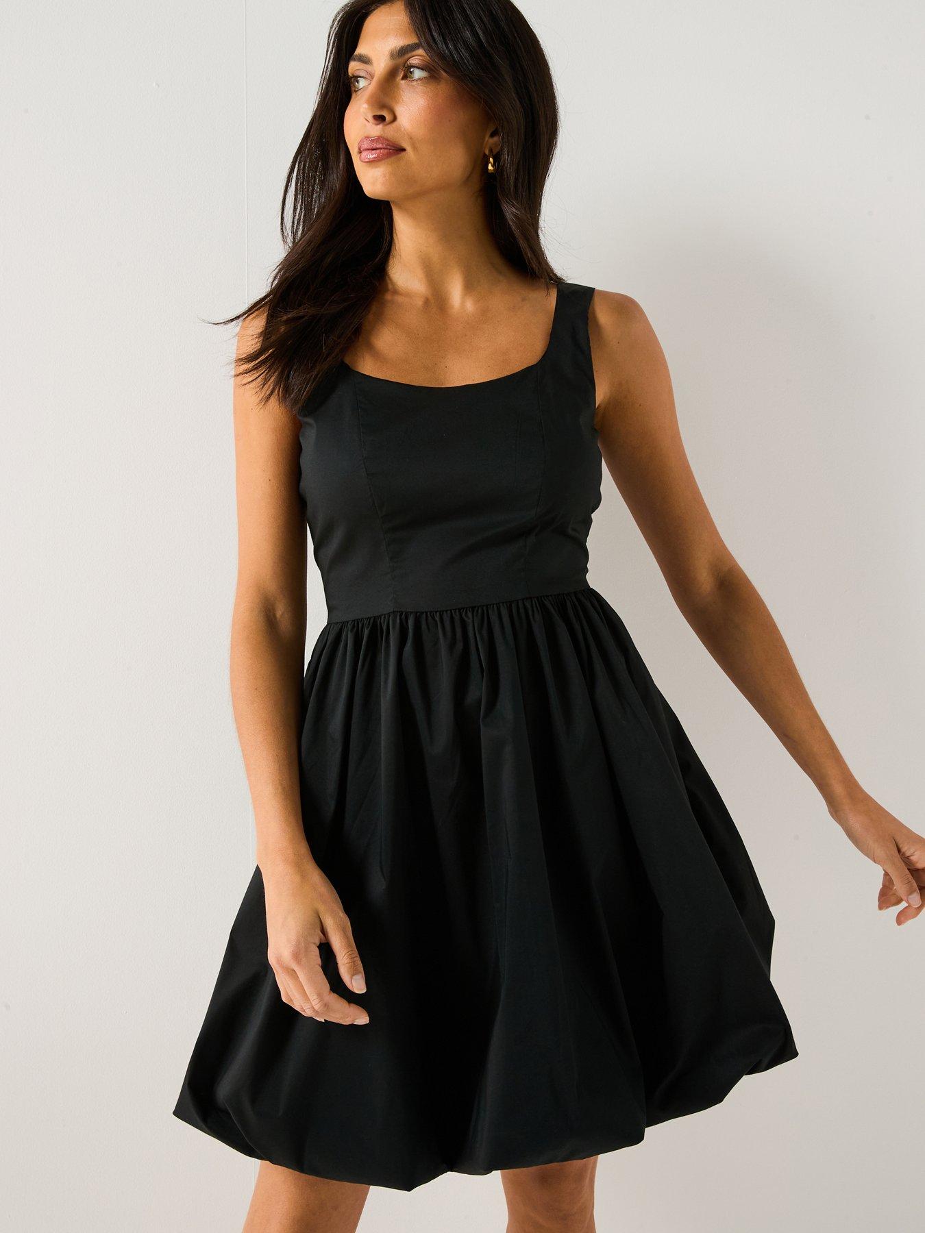 JDY Mio Sleeveless Bubblehem Dress - Black | Very