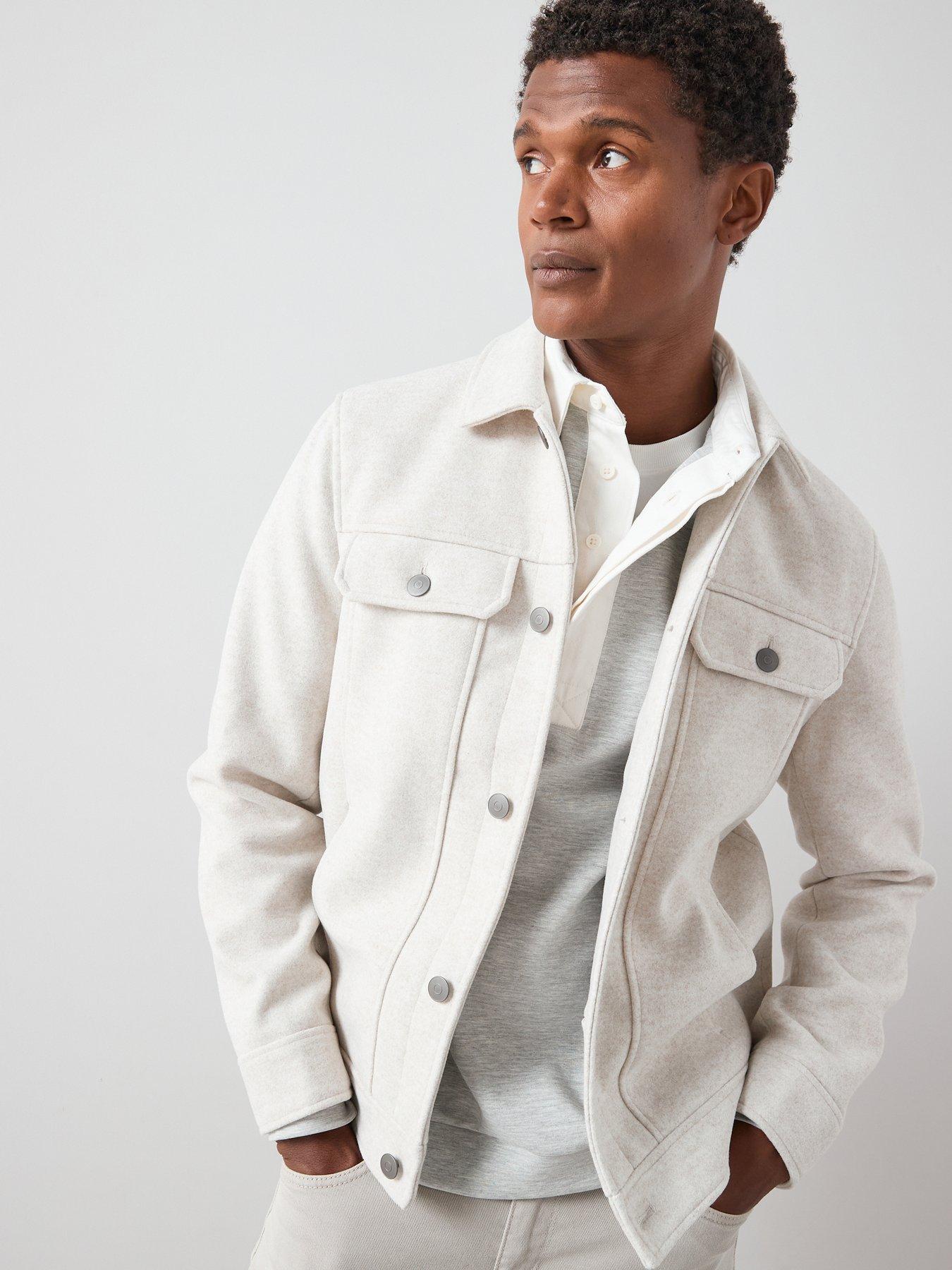 Image 1 of 7 of The Very Collection Faux Wool Collared Jacket - Winter White