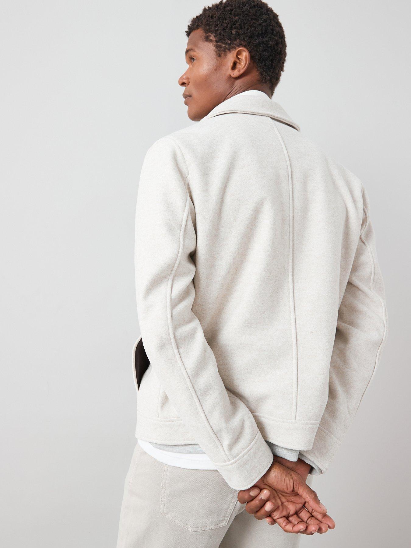 Image 2 of 7 of The Very Collection Faux Wool Collared Jacket - Winter White