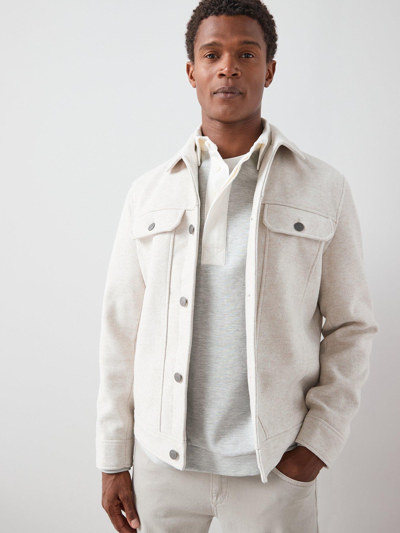Image 5 of 7 of The Very Collection Faux Wool Collared Jacket - Winter White