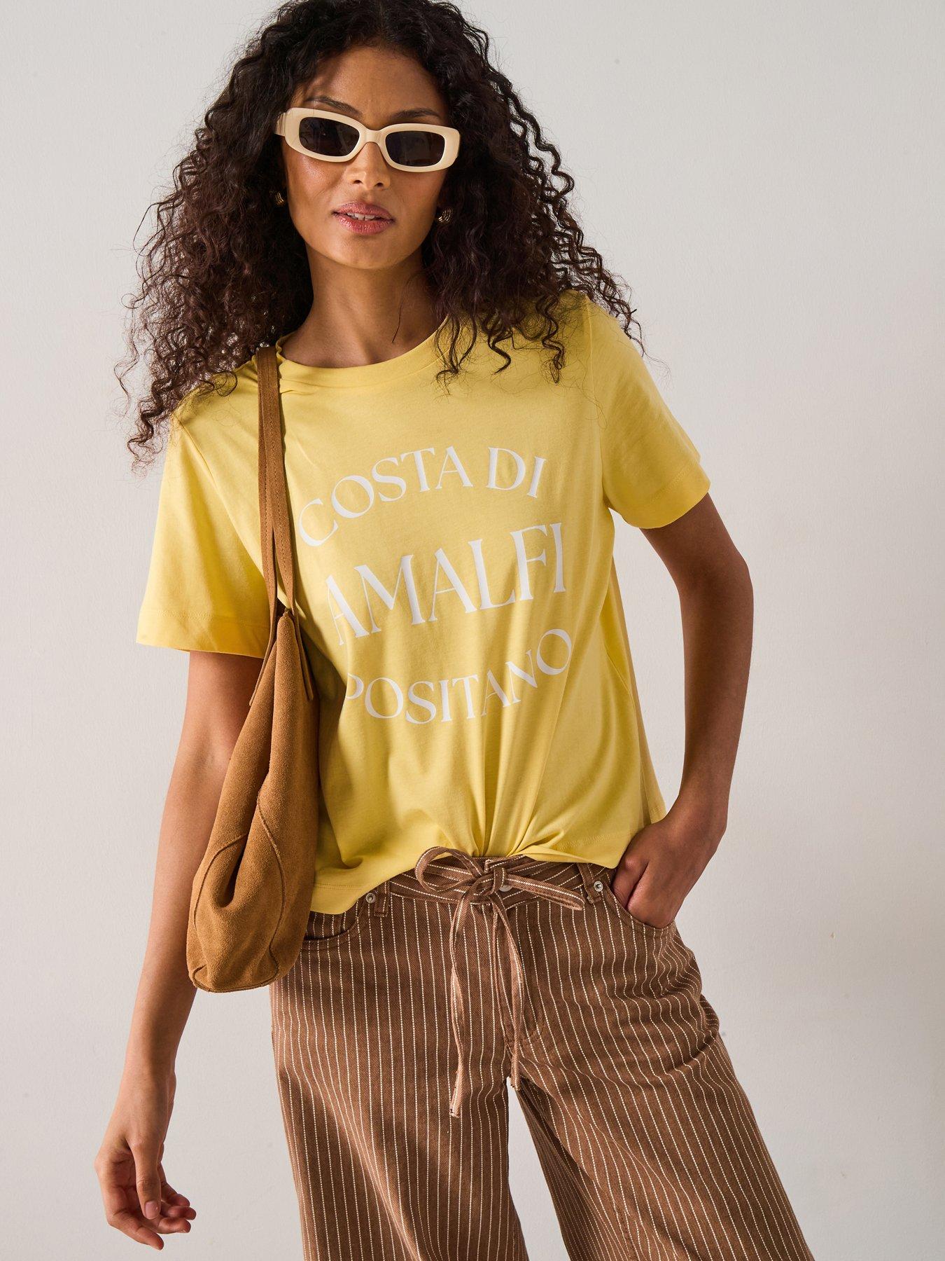 Vero Moda Sonna Mette Short Sleeve Jersey Tee - Yellow