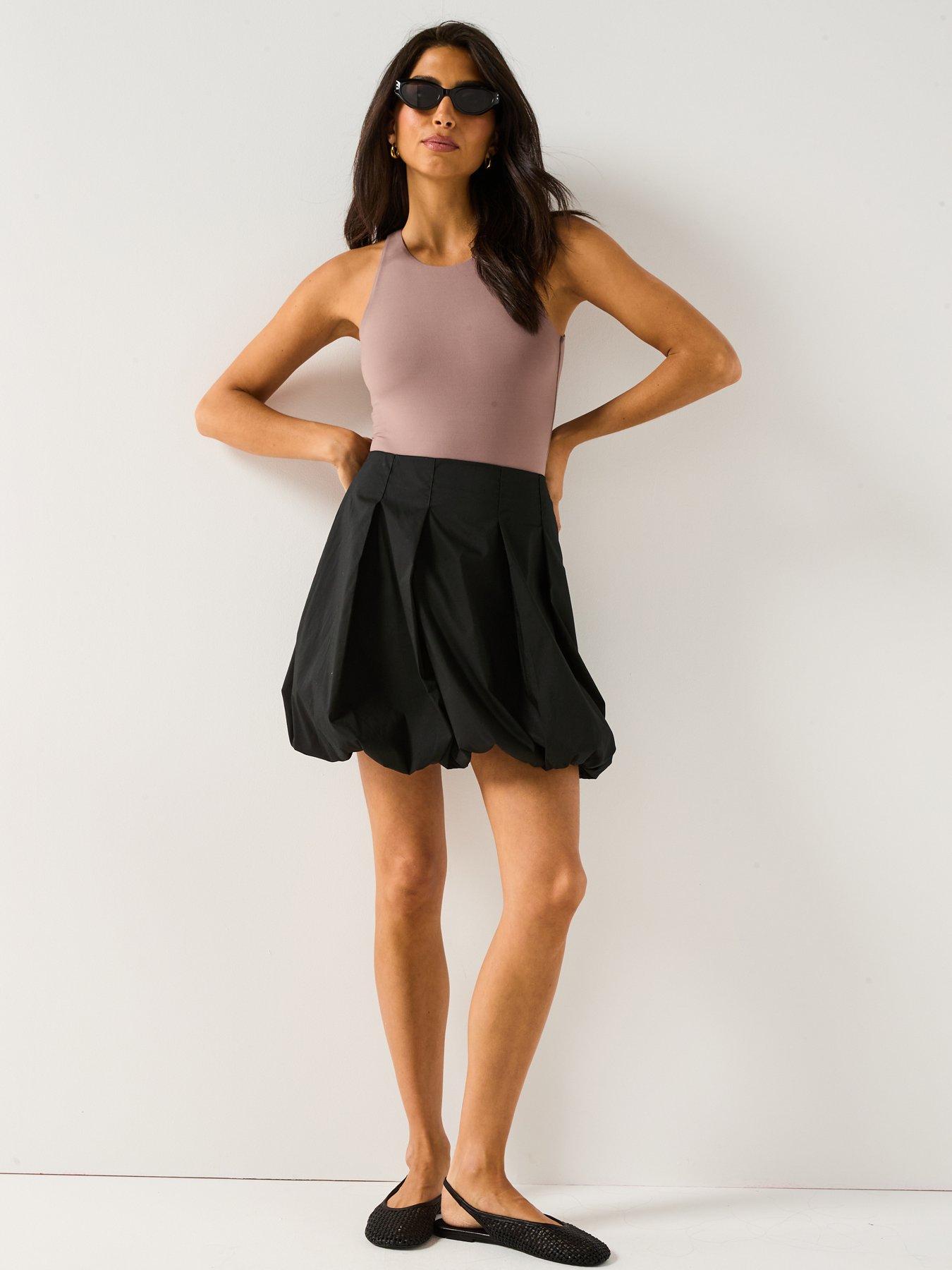 Image 3 of 6 of JDY Mio High Waist Bubblehem Skirt - Black