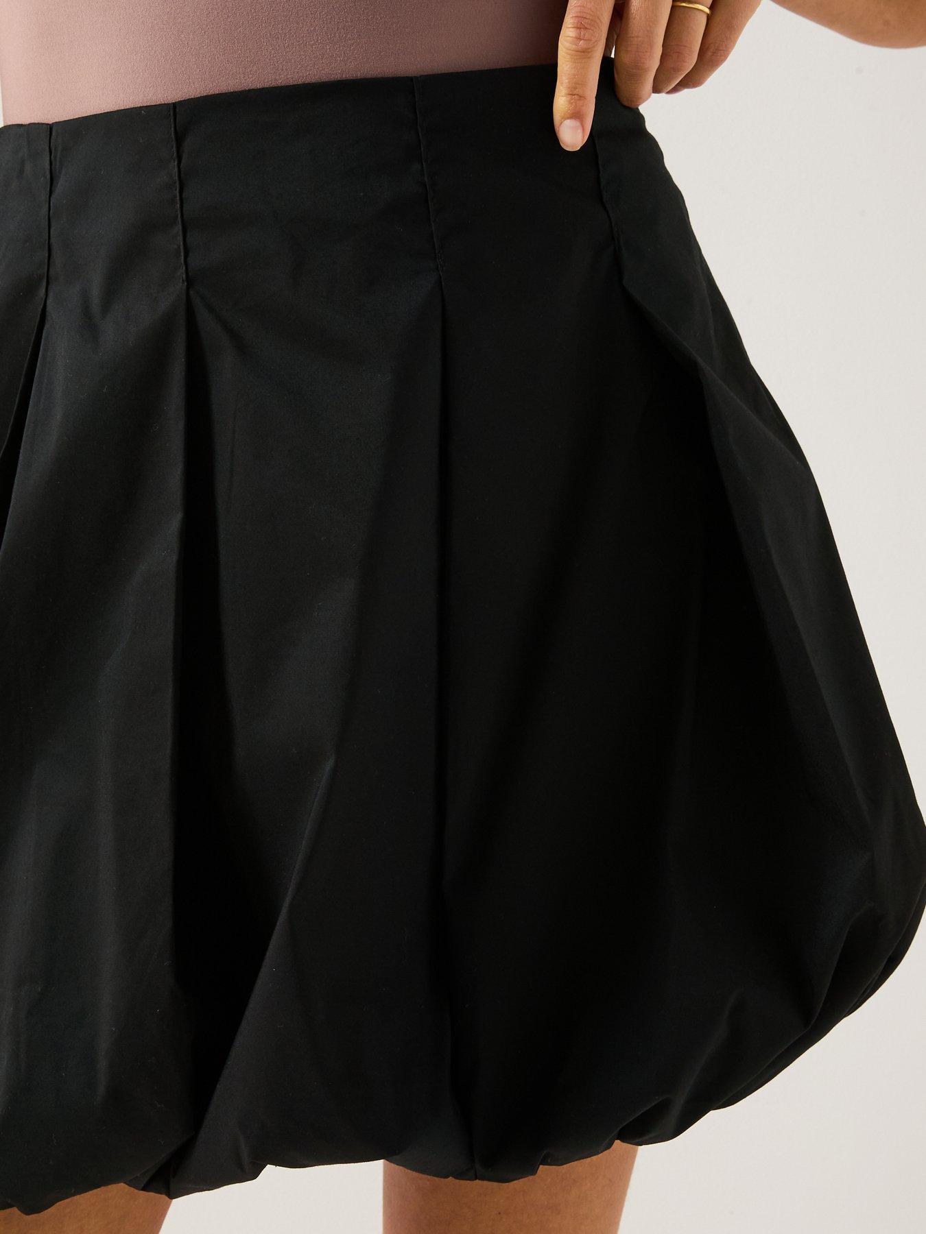 Image 4 of 6 of JDY Mio High Waist Bubblehem Skirt - Black