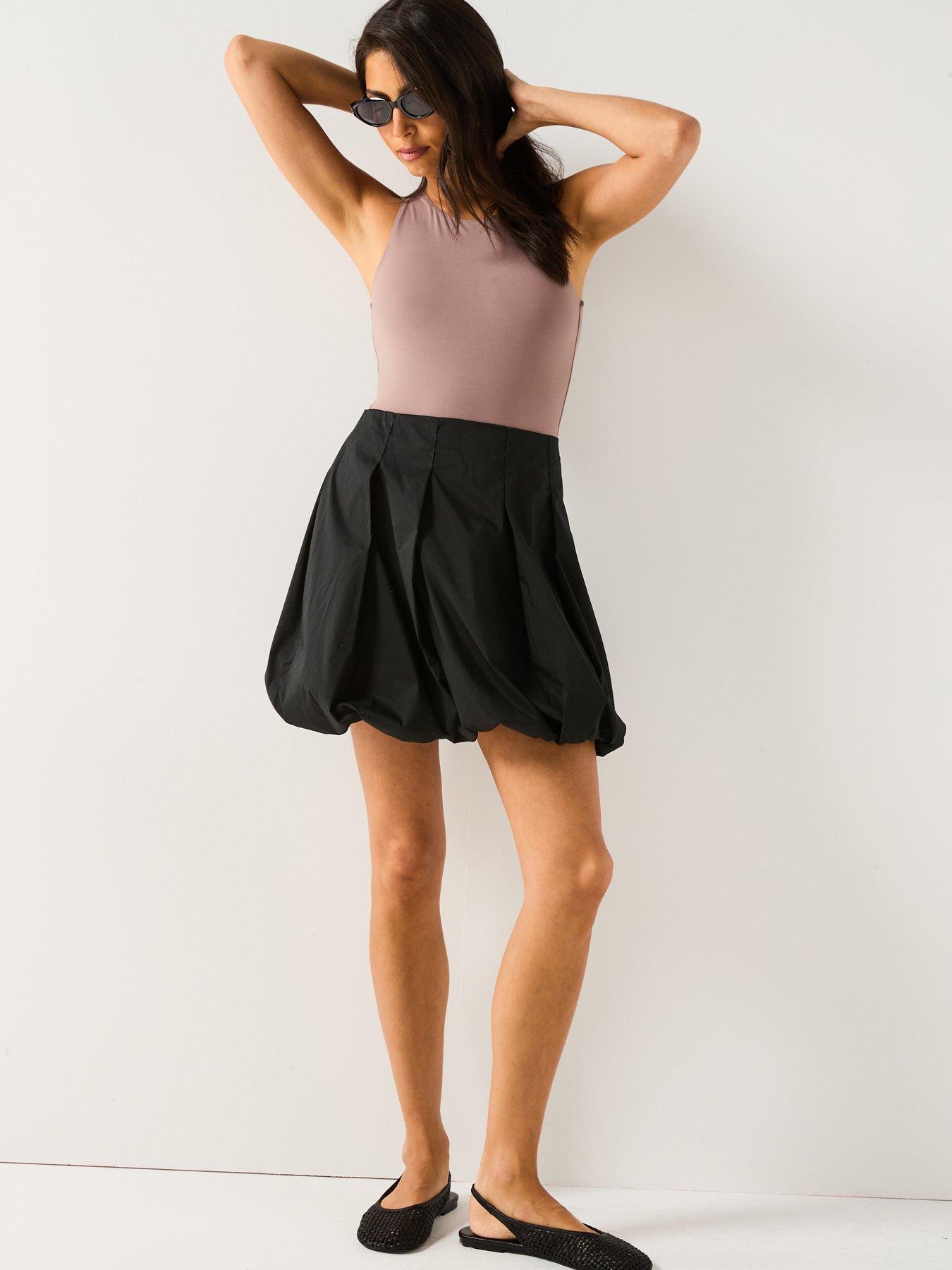 Image 5 of 6 of JDY Mio High Waist Bubblehem Skirt - Black