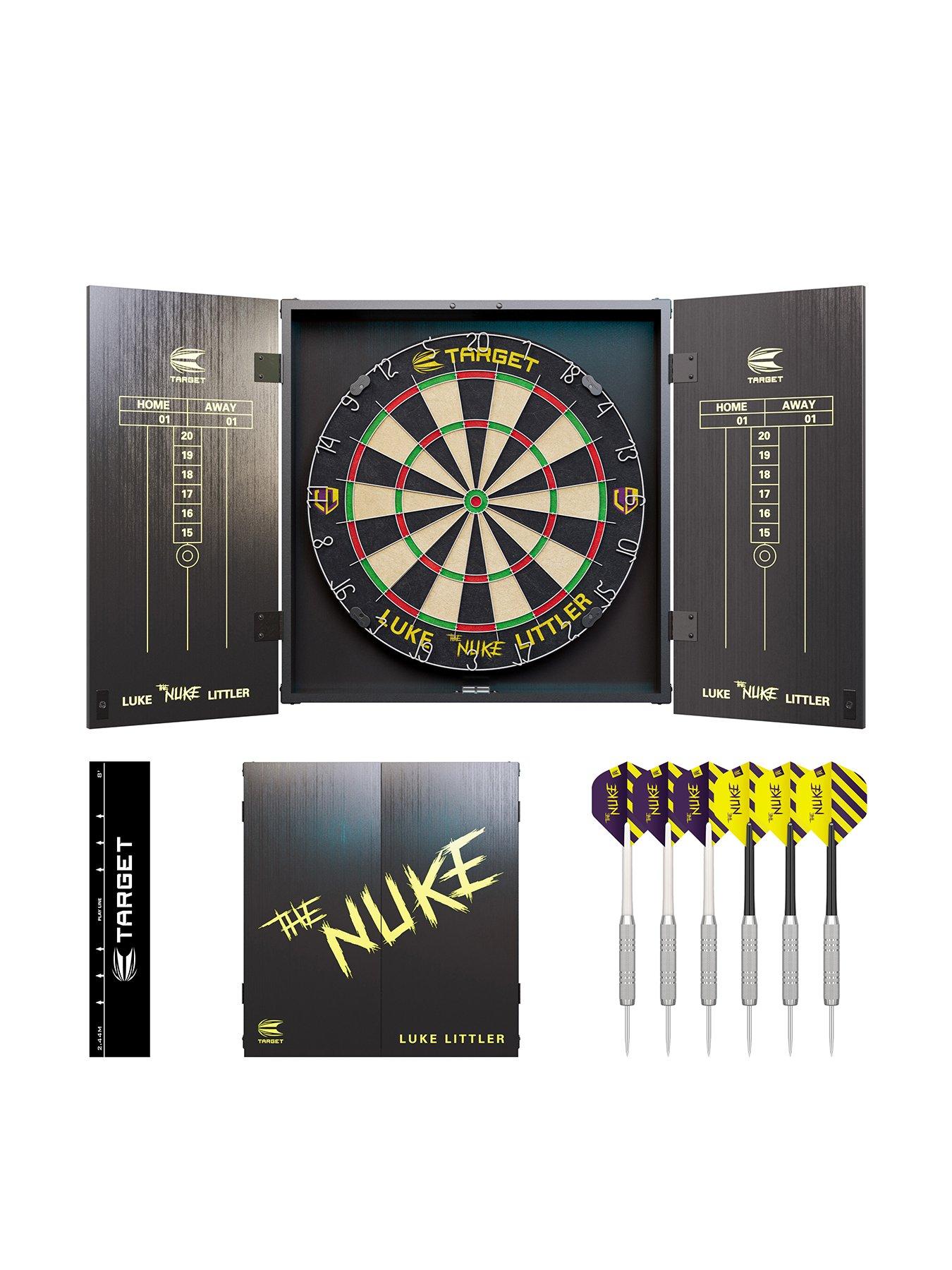 target-luke-littler-dartboard-and-cabinet-set-plus-darts