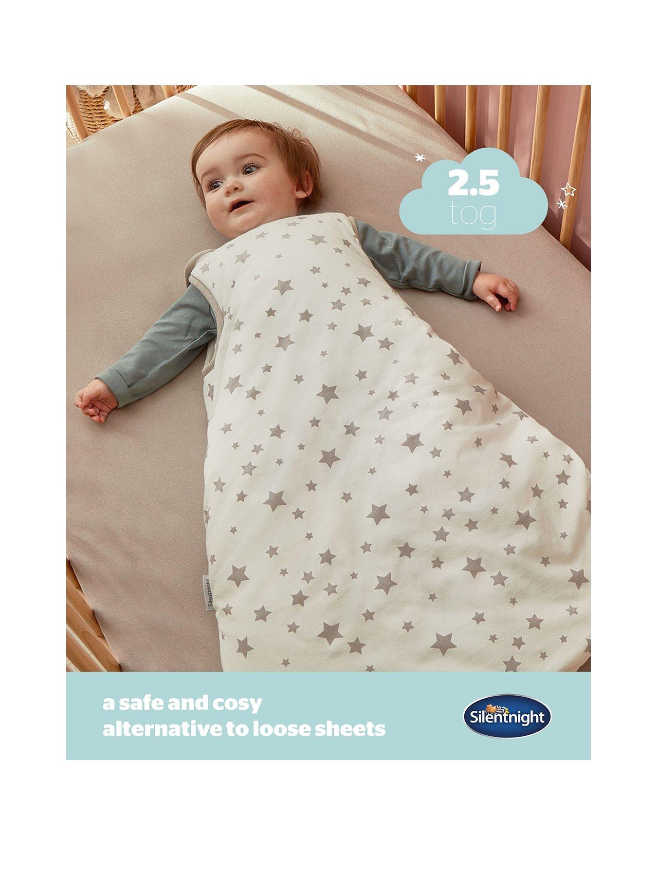 Image 2 of 7 of Silentnight Safe Nights 0-6 Months Baby Sleeping Bag - 2.5 Tog (Grey Stars)