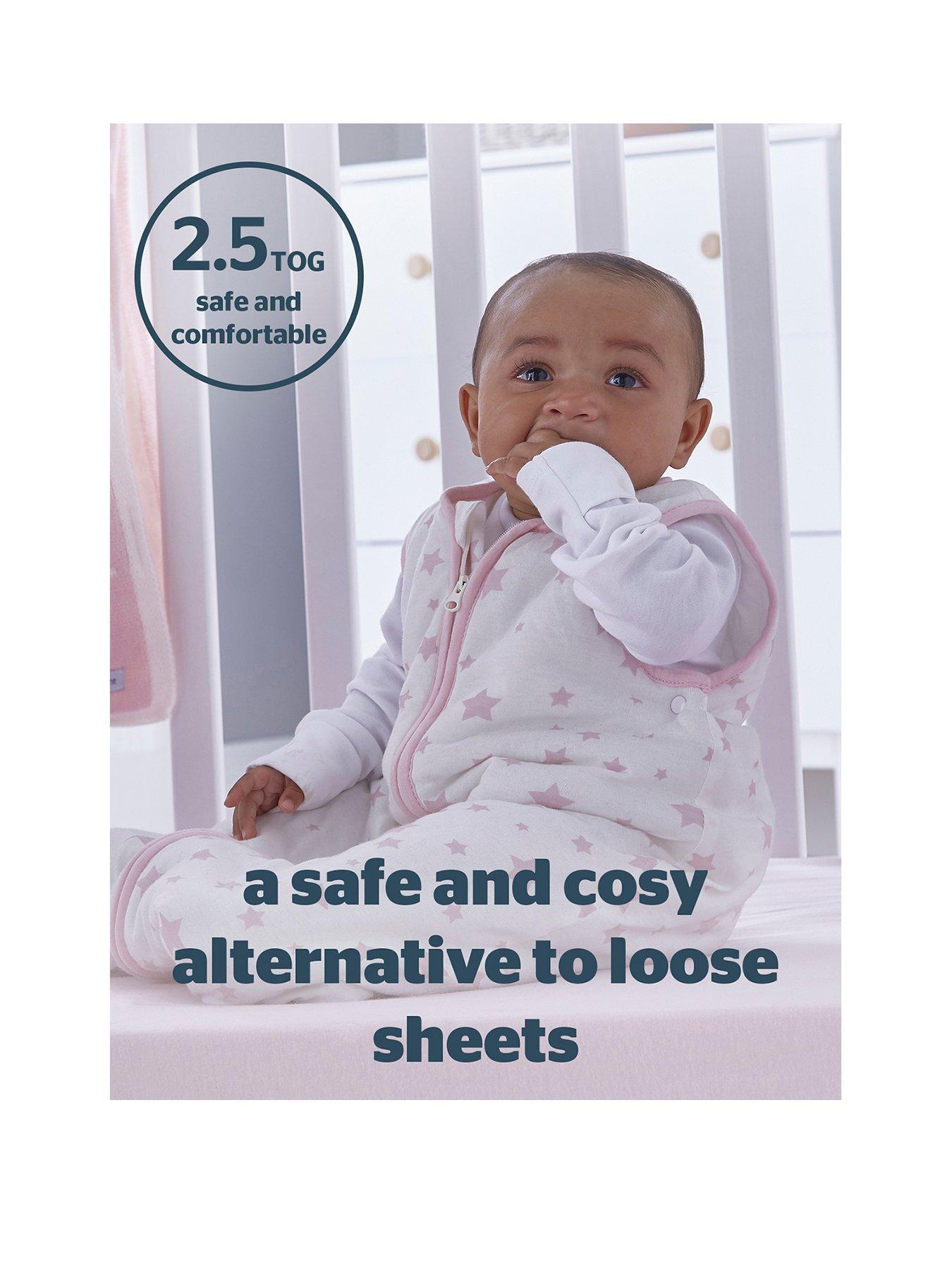 Image 2 of 5 of Silentnight Safe Nights 6-18 Months Baby Sleeping Bag - 2.5 Tog - Pink Stars