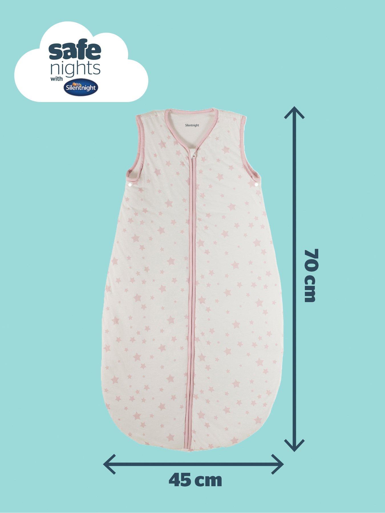 Image 4 of 5 of Silentnight Safe Nights 0-6 Months Baby Sleeping Bag - 2.5 Tog (Pink Stars)
