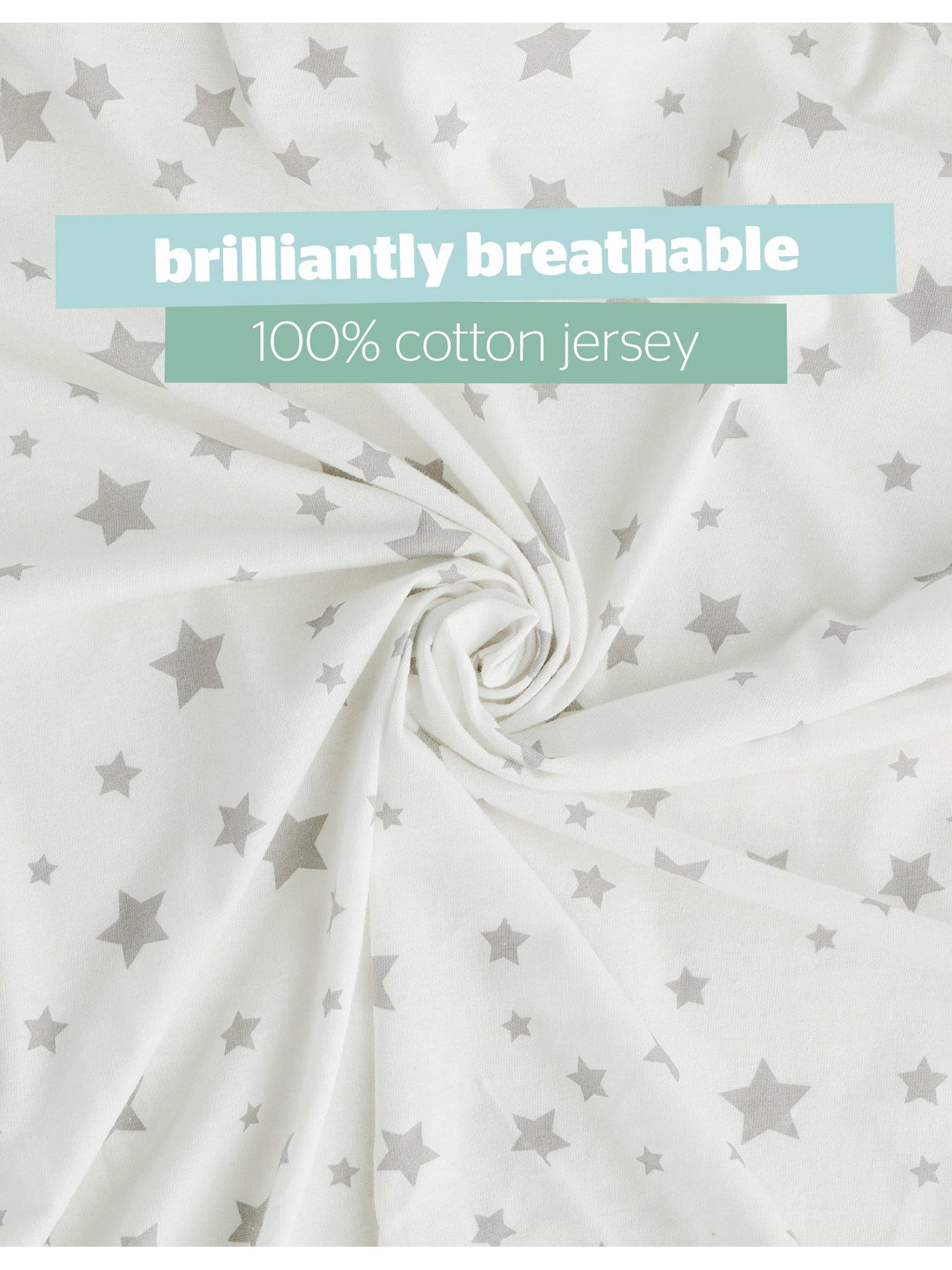 Image 3 of 7 of Silentnight Safe Nights 100% Cotton Cot Bed Duvet Cover Set - Grey Stars