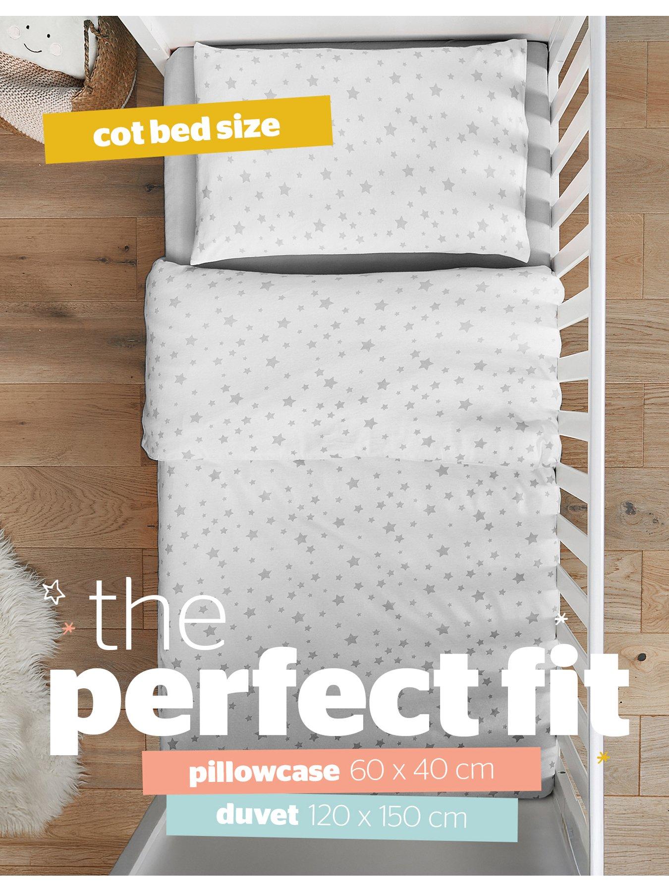 Image 4 of 7 of Silentnight Safe Nights 100% Cotton Cot Bed Duvet Cover Set - Grey Stars