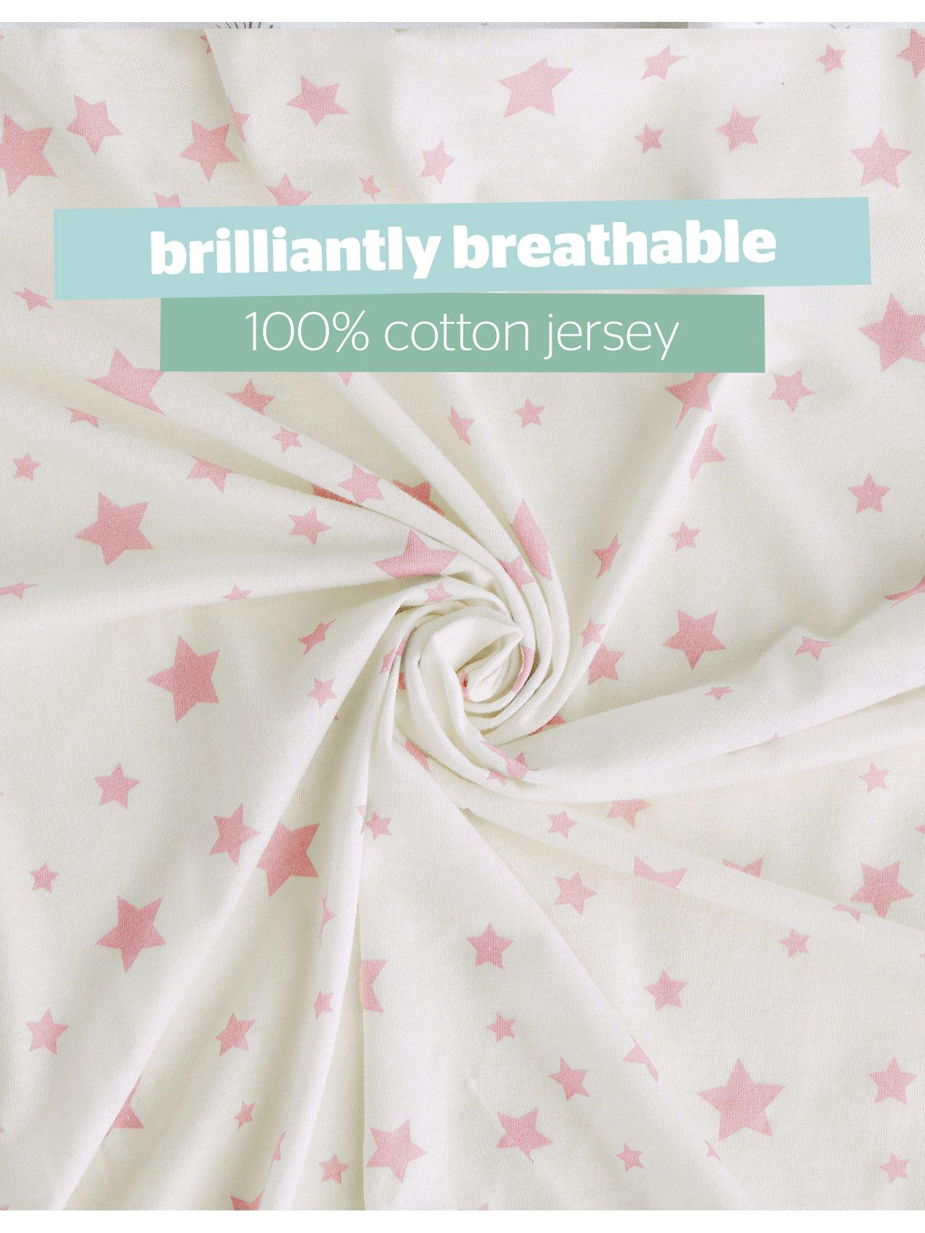 Image 3 of 7 of Silentnight Safe Nights 100% Cotton Cot Bed Duvet Cover Set - Pink Stars