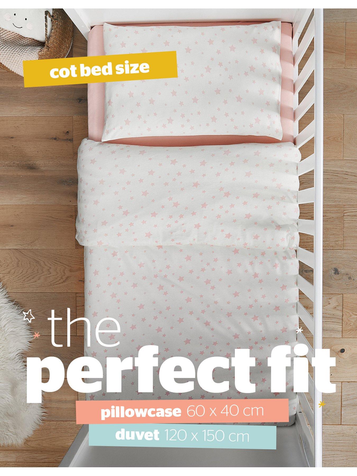 Image 4 of 7 of Silentnight Safe Nights 100% Cotton Cot Bed Duvet Cover Set - Pink Stars