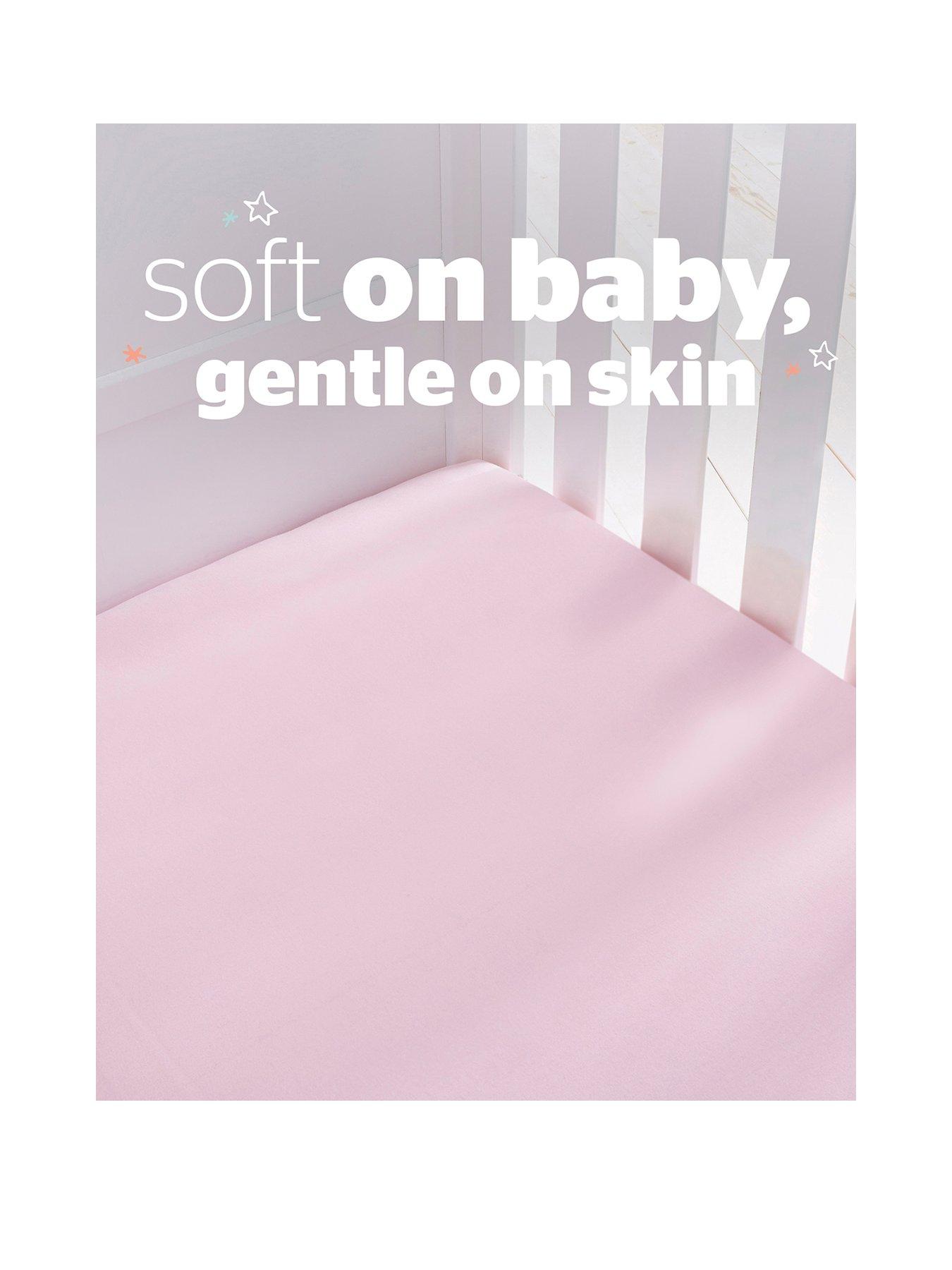 Image 2 of 7 of Silentnight Safe Nights 2 x Pack 100% Cotton Cot Bed Fitted Sheets - 140cm x 70cm - Pink