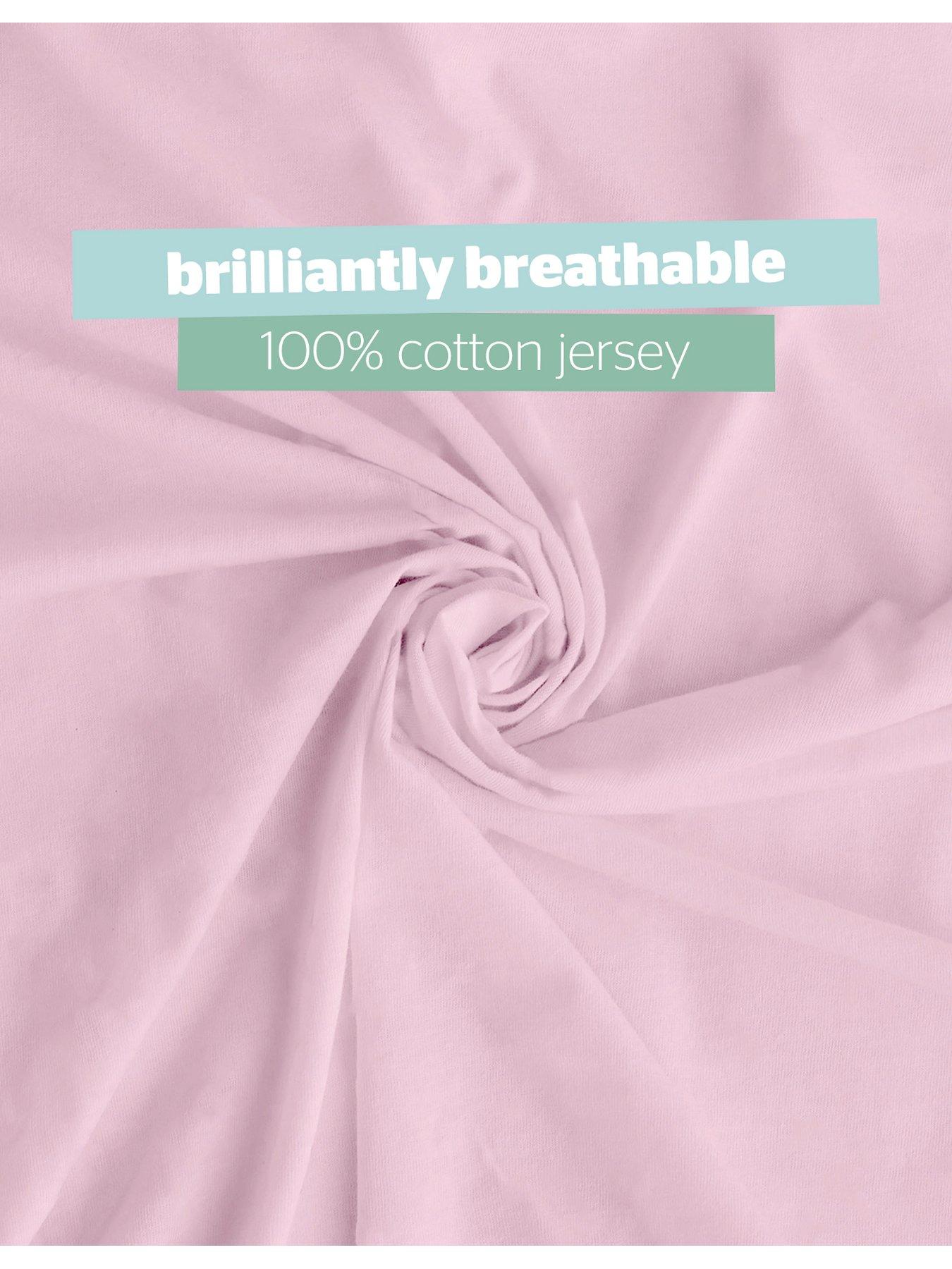 Image 3 of 7 of Silentnight Safe Nights 2 x Pack 100% Cotton Cot Bed Fitted Sheets - 140cm x 70cm - Pink