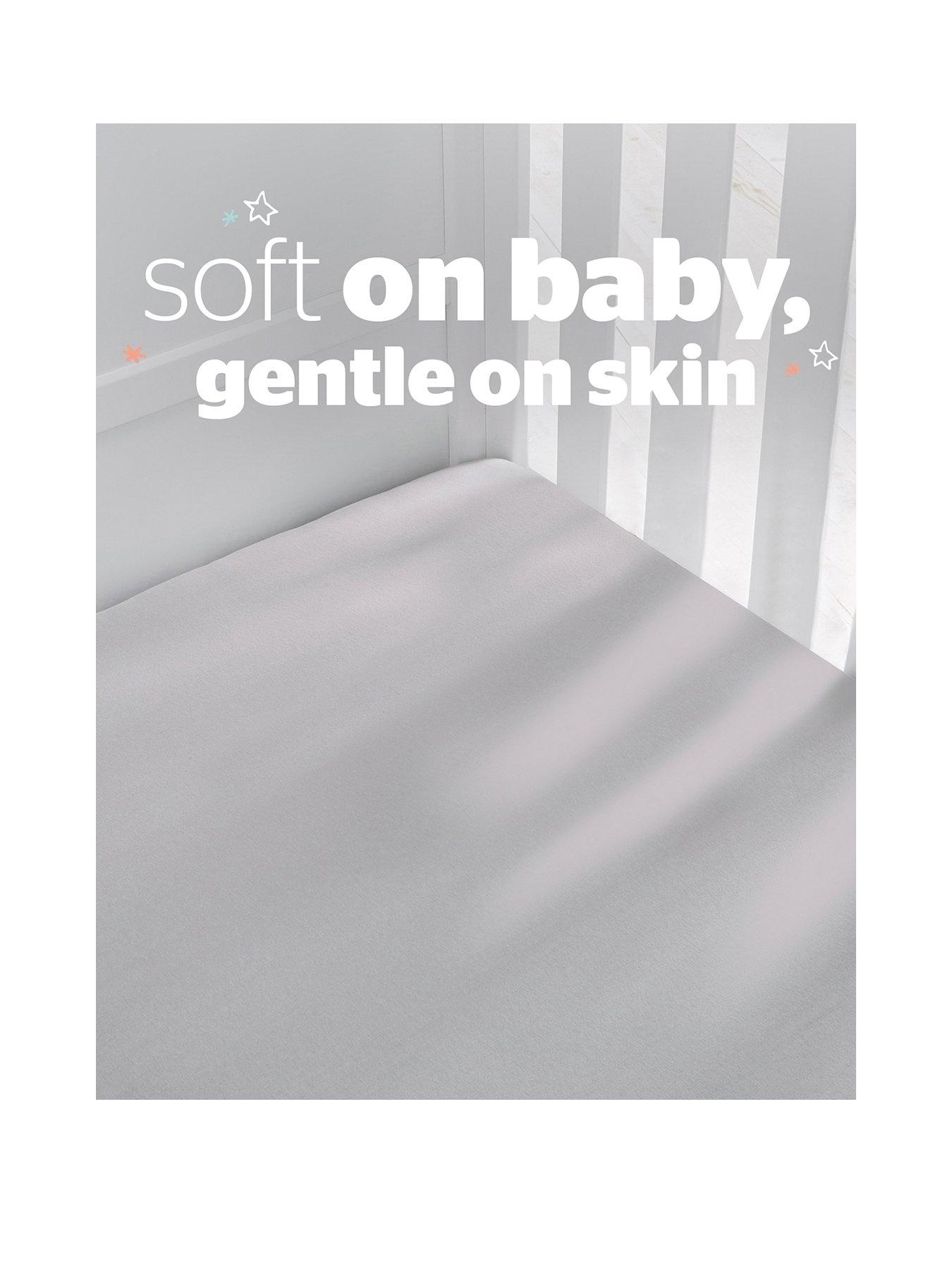 Image 2 of 7 of Silentnight Safe Nights 2 x Pack 100% Cotton Cot Bed Fitted Sheets - 140cm x 70cm - Grey