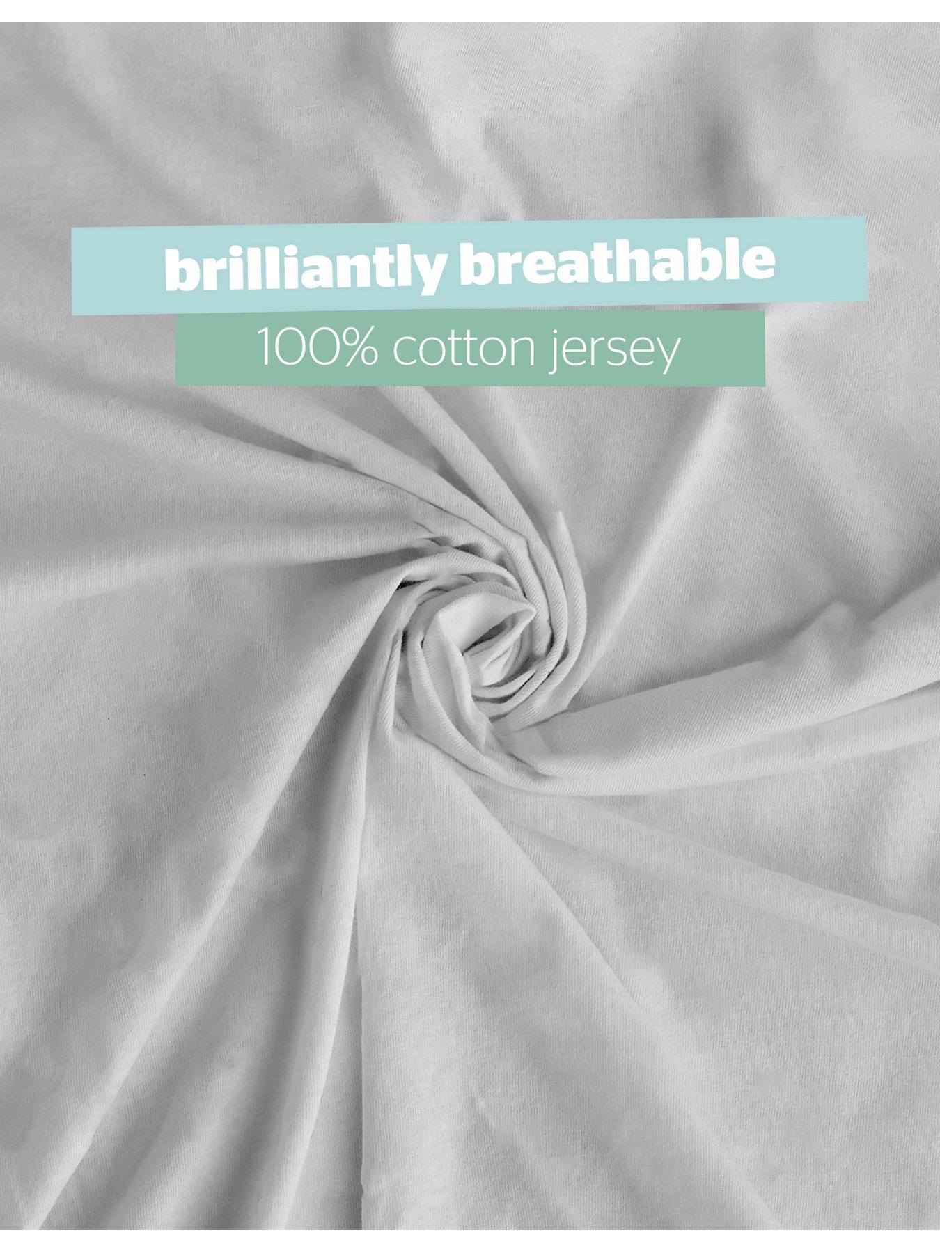 Image 3 of 7 of Silentnight Safe Nights 2 x Pack 100% Cotton Cot Bed Fitted Sheets - 140cm x 70cm - Grey