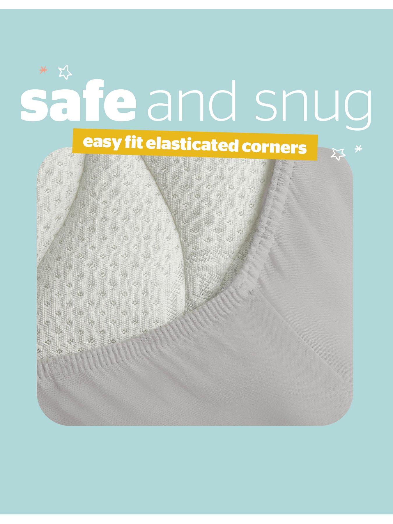 Image 5 of 7 of Silentnight Safe Nights 2 x Pack 100% Cotton Cot Bed Fitted Sheets - 140cm x 70cm - Grey