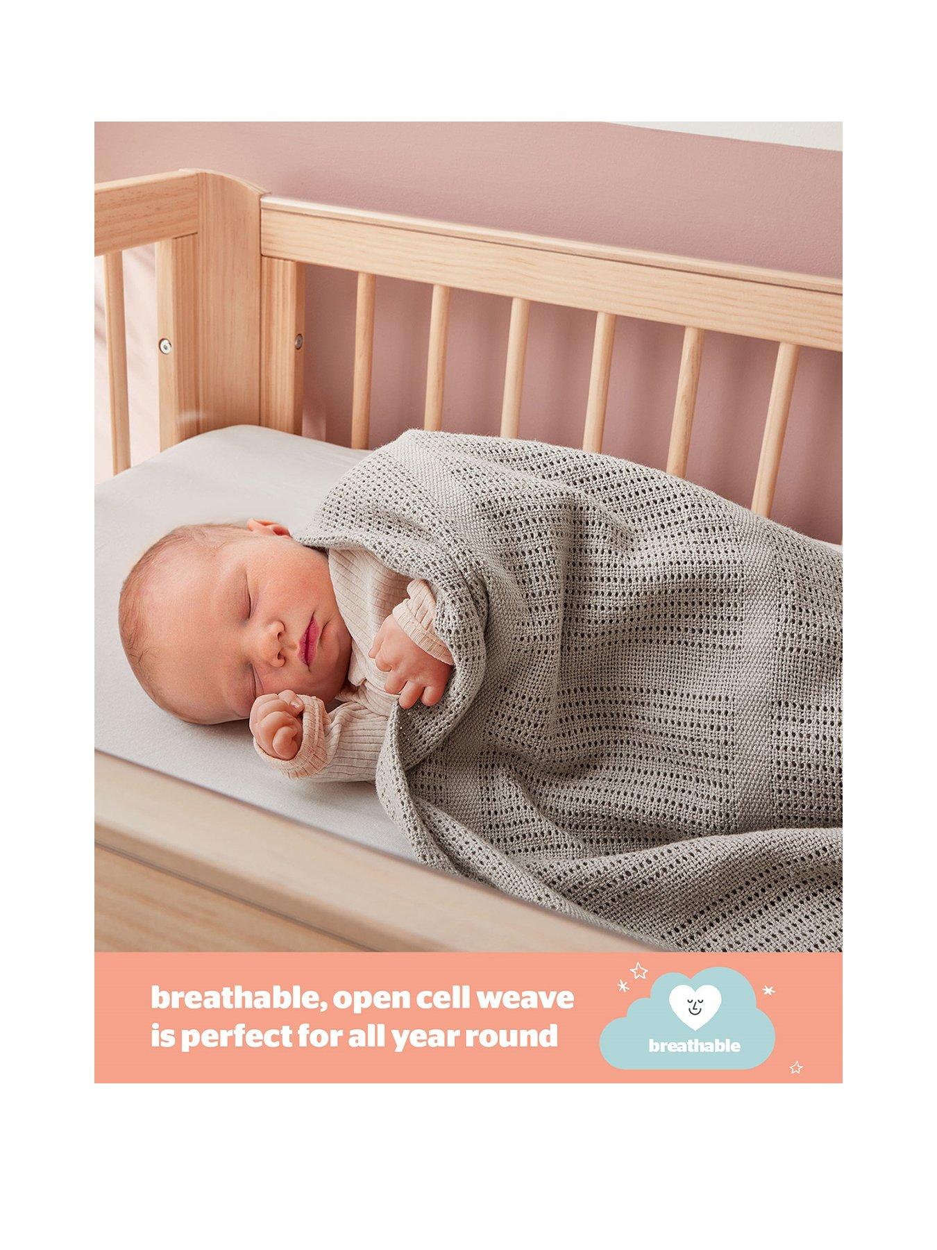 Image 3 of 7 of Silentnight Safe Nights 2 Pack 100% Cotton Cellular Blanket 75cm x 95cm - Grey