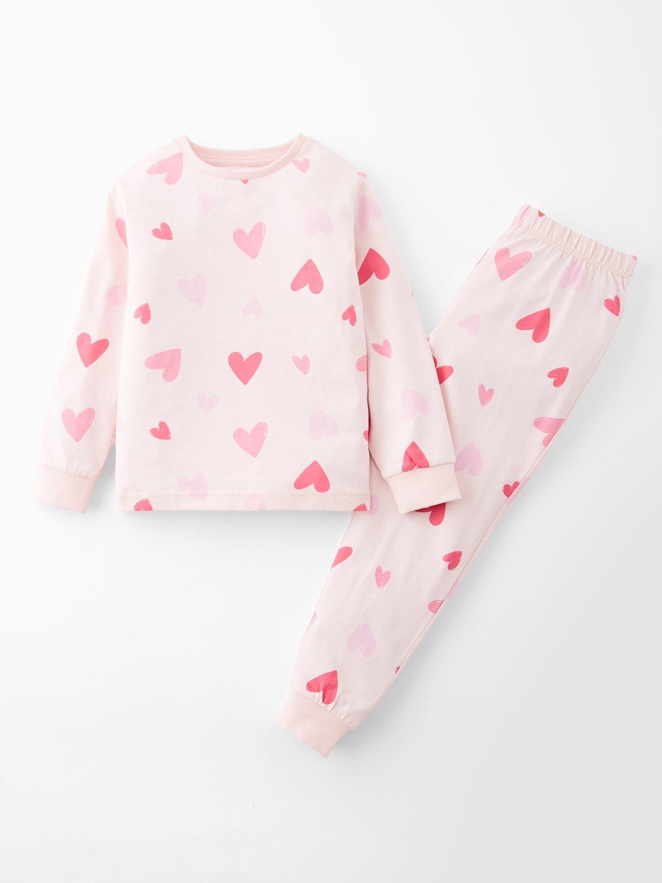 undefined Girls Single Heart Print Pj