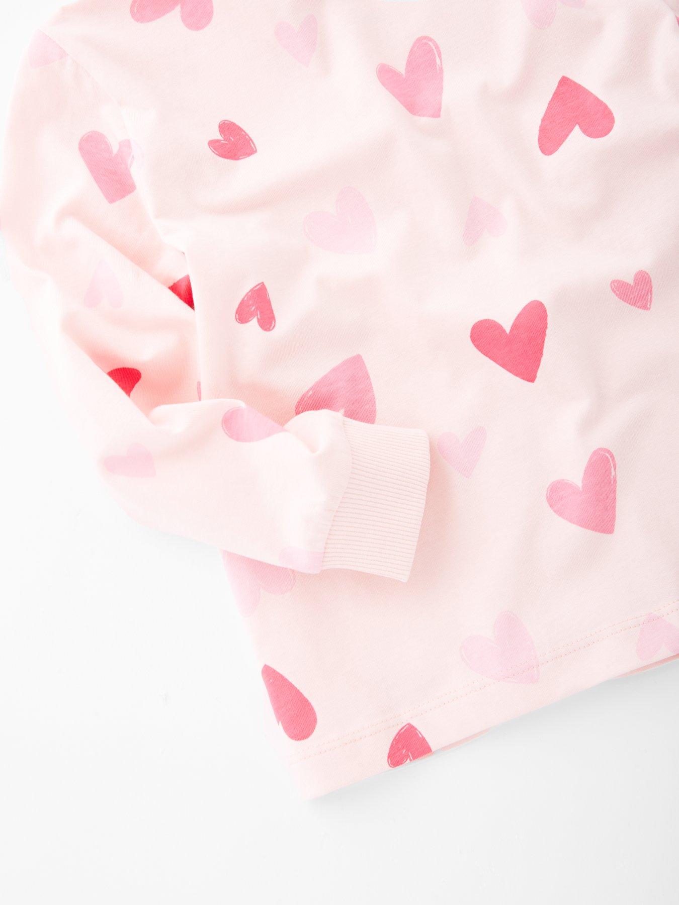 Image 3 of 4 of The Very Collection Girls Single Heart Print Pyjamas - Multi