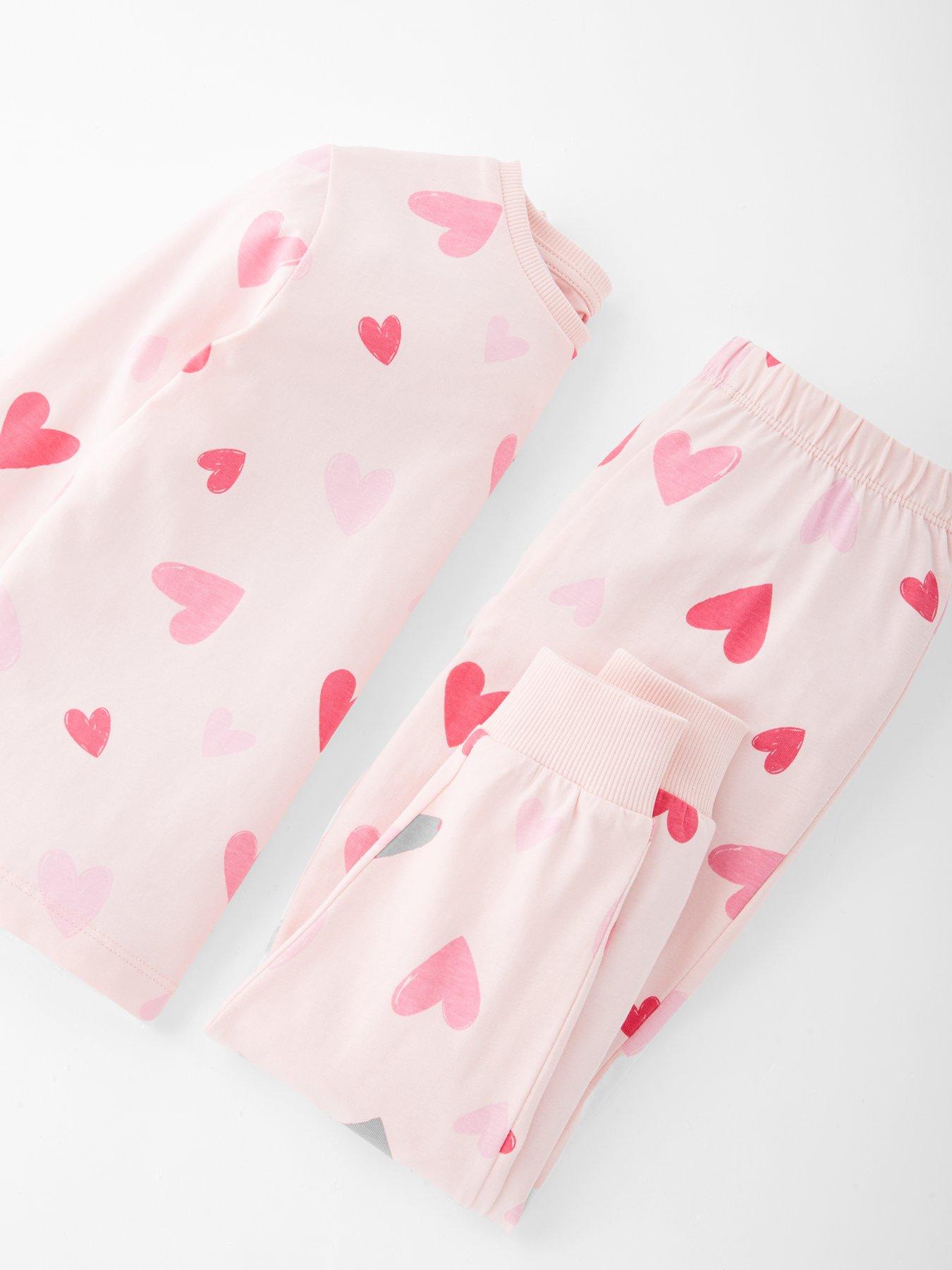 Image 4 of 4 of The Very Collection Girls Single Heart Print Pyjamas - Multi
