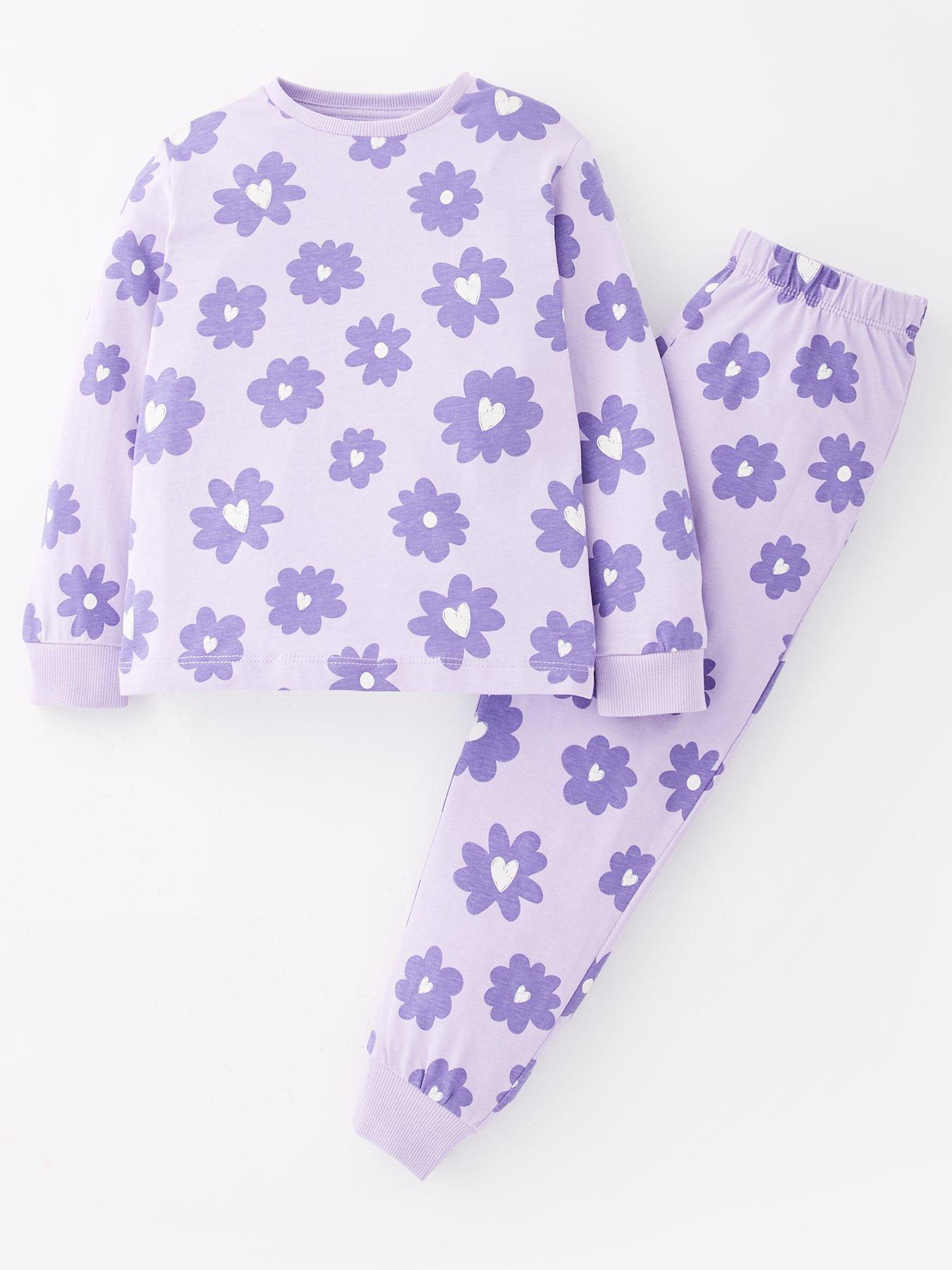 Image 1 of 4 of The Very Collection Girls Single Oversized Floral Print Pyjamas - Multi