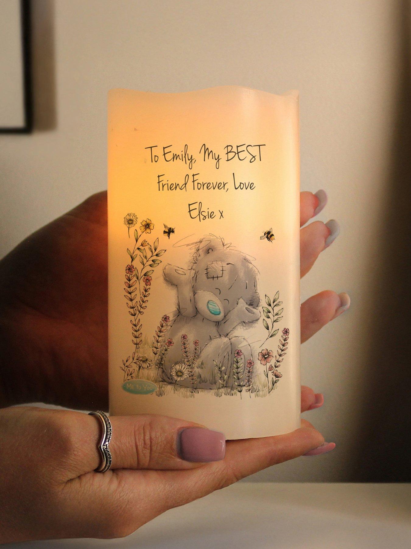 Image 2 of 4 of Me To You Personalised Me to You Floral LED Candle