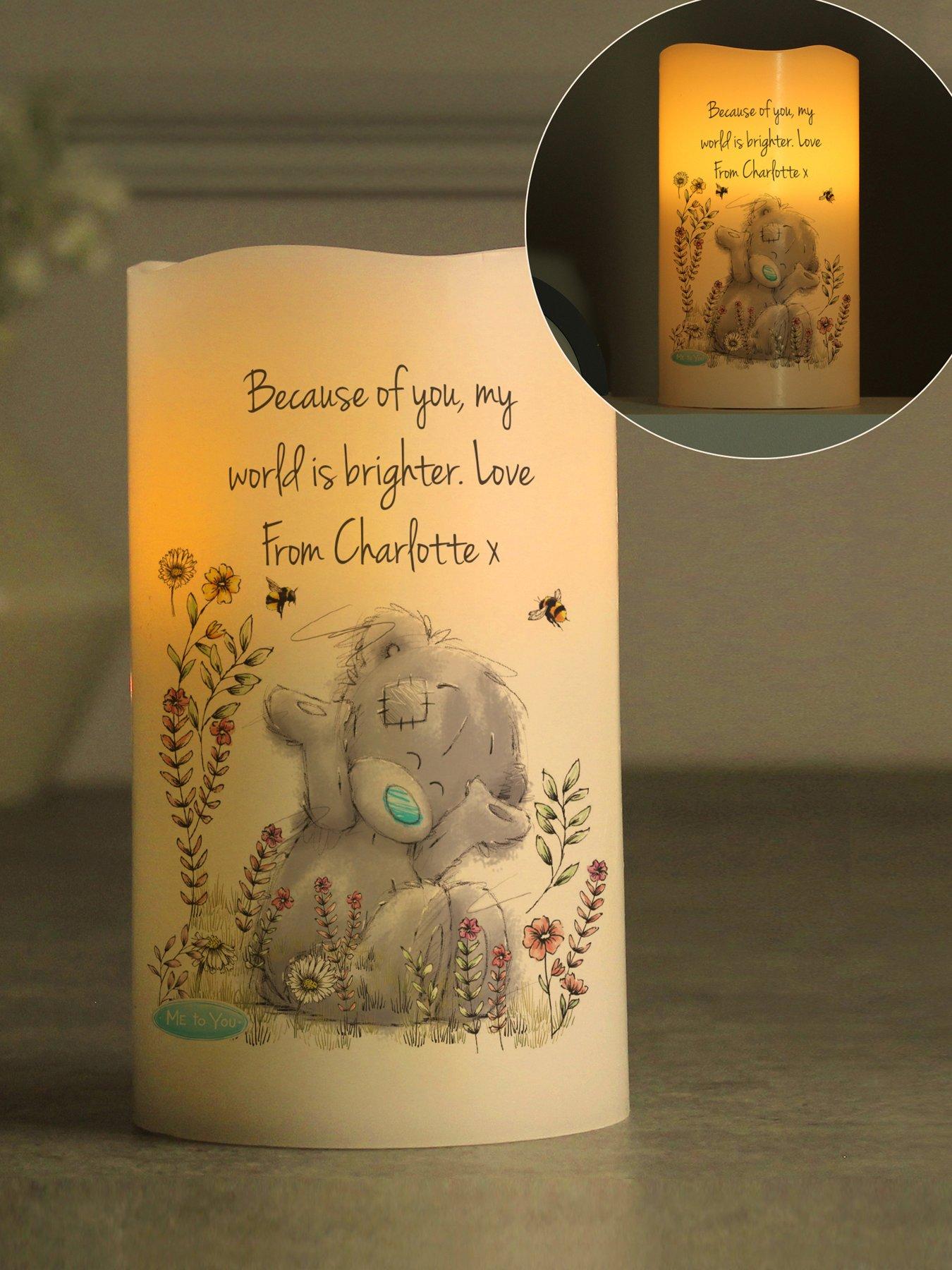 Image 4 of 4 of Me To You Personalised Me to You Floral LED Candle