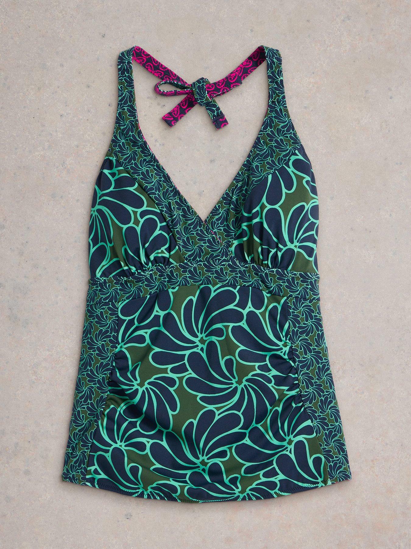 Image 5 of 6 of White Stuff Sunshine Reversible Tankini - Green