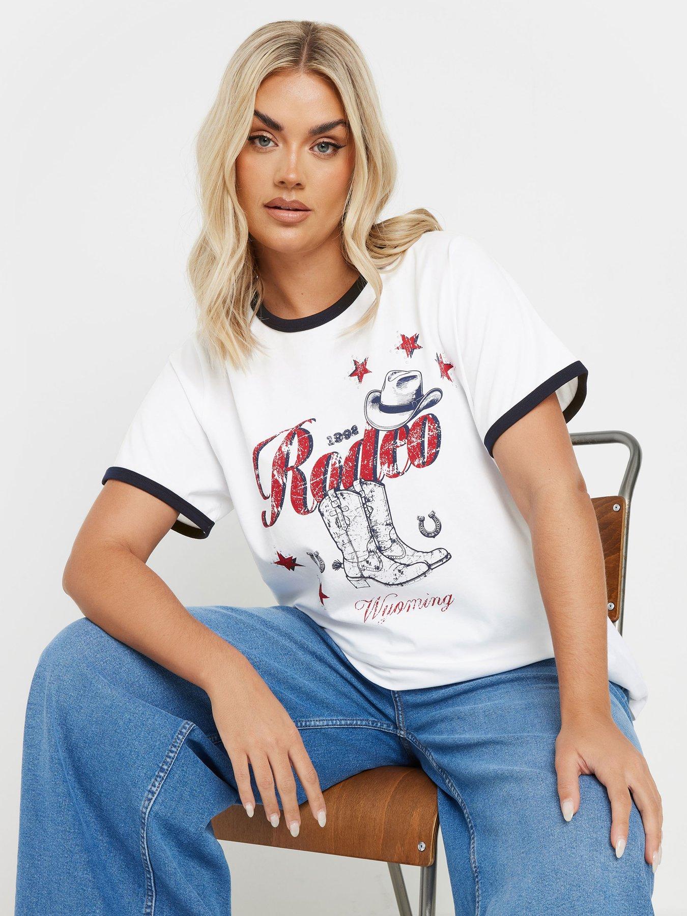 undefined Curve Rodeo Cowboy T-Shirt - White