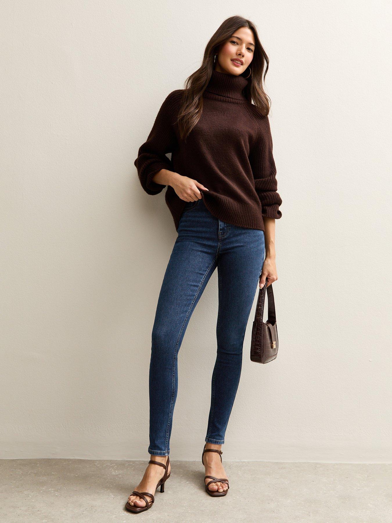 Image 3 of 6 of New Look Blue Lift &amp; Shape Jenna Skinny Jeans