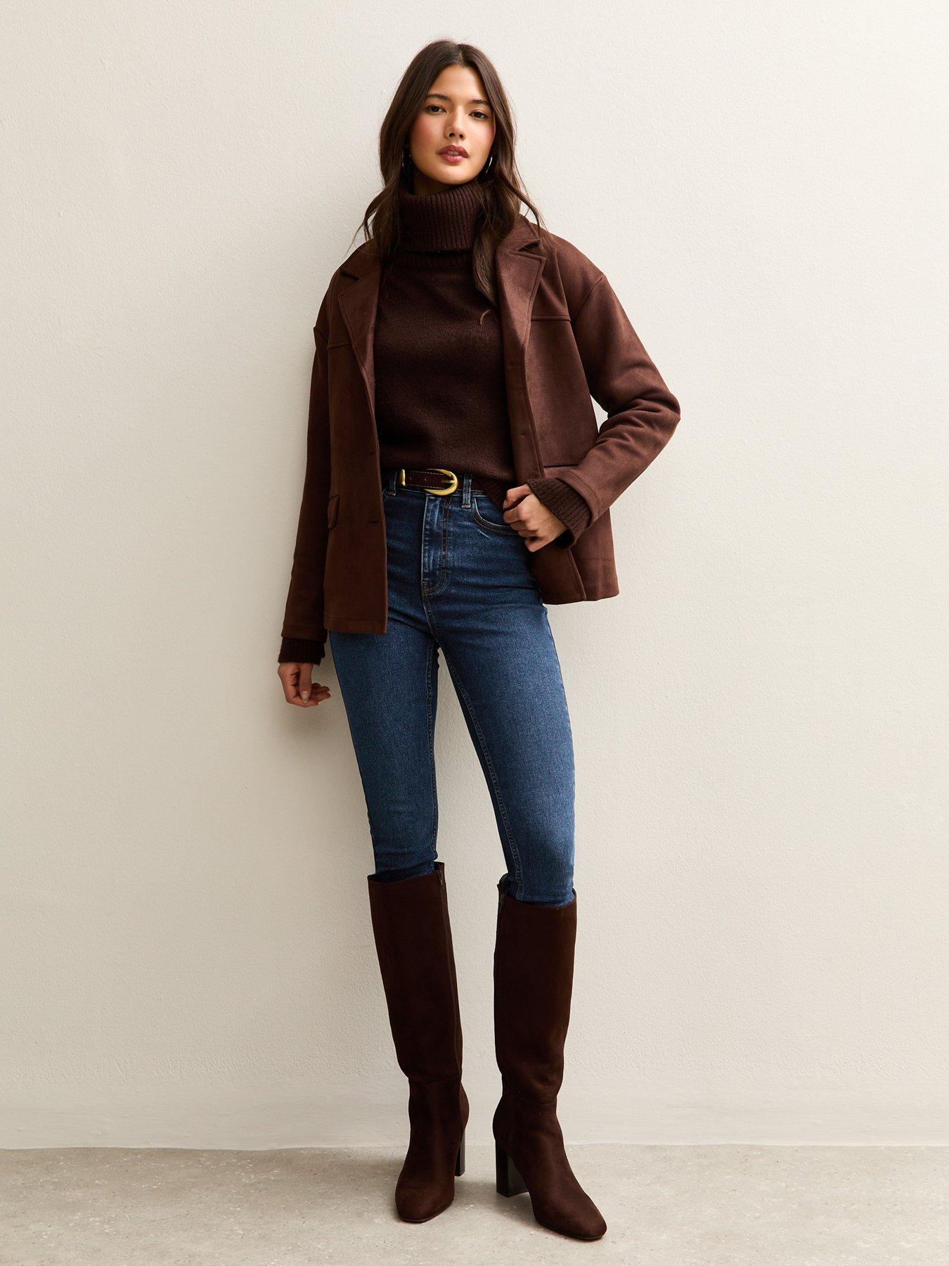 Image 4 of 6 of New Look Blue Lift &amp; Shape Jenna Skinny Jeans