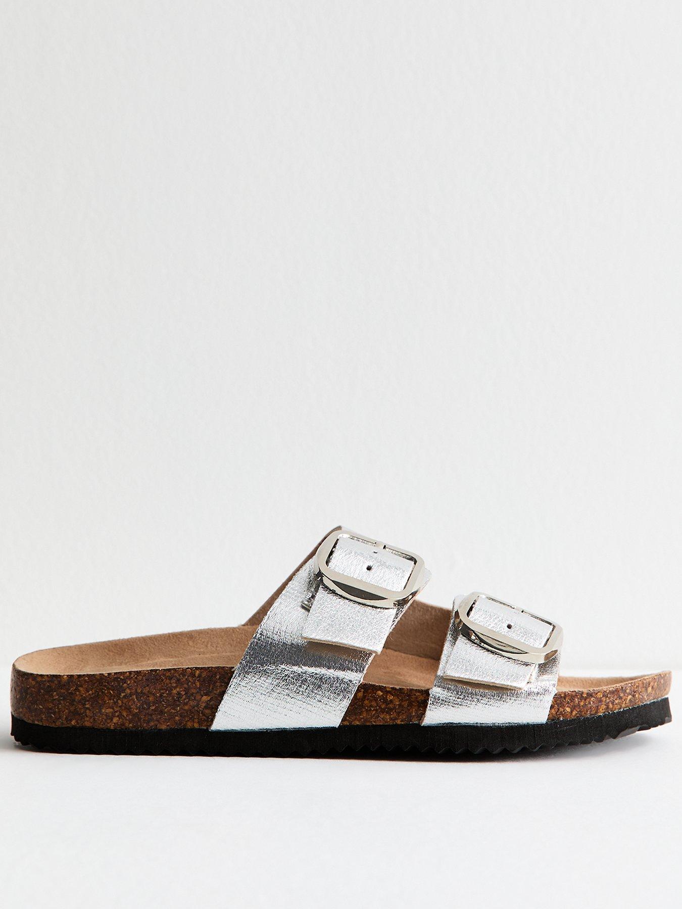 undefined Harrissa 2 PU Entry Flatbed Sandals - Silver