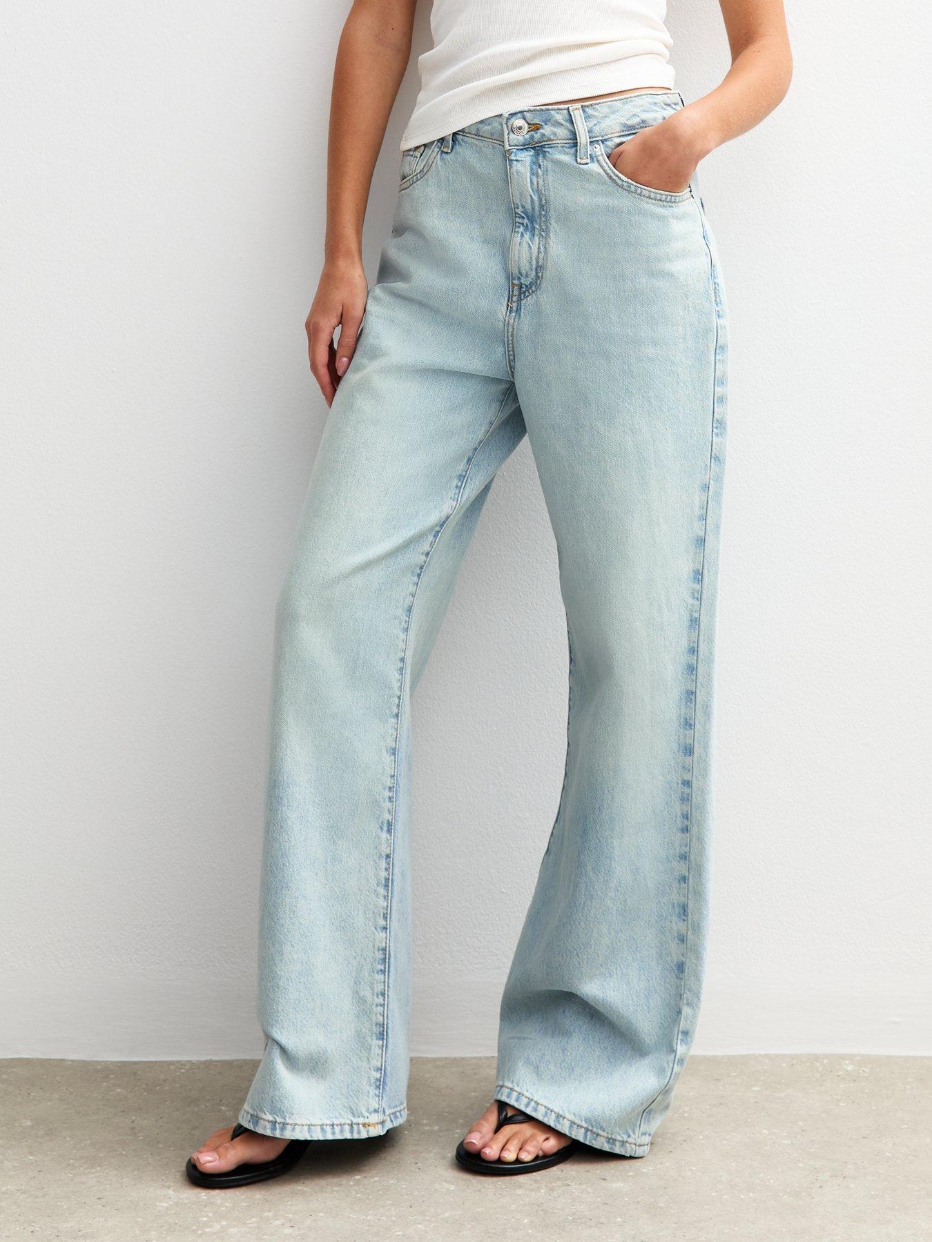 undefined Adalae High Waist Wide Leg Jeans - Light Blue