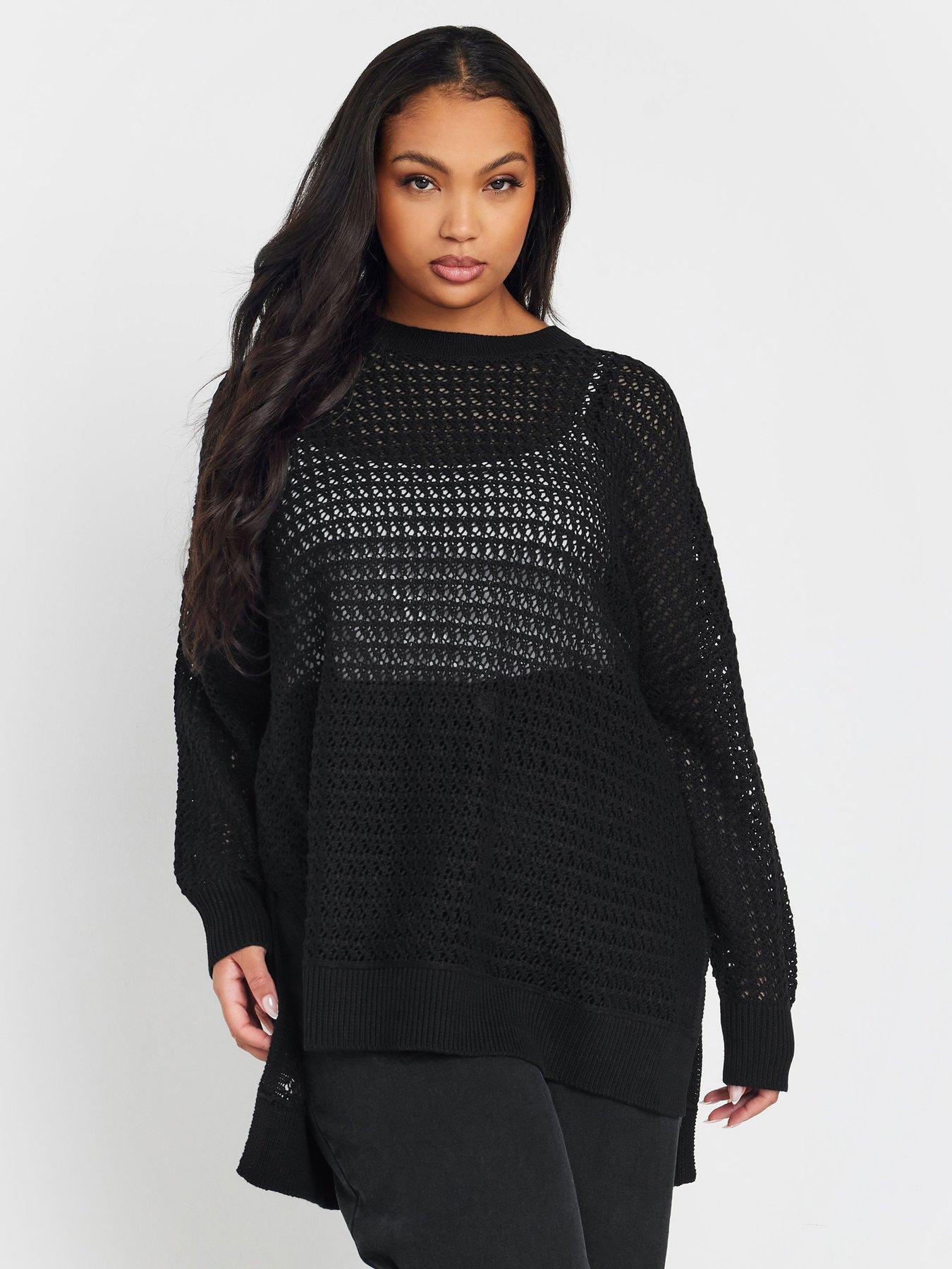 undefined Curve Side Split Jumper - Black