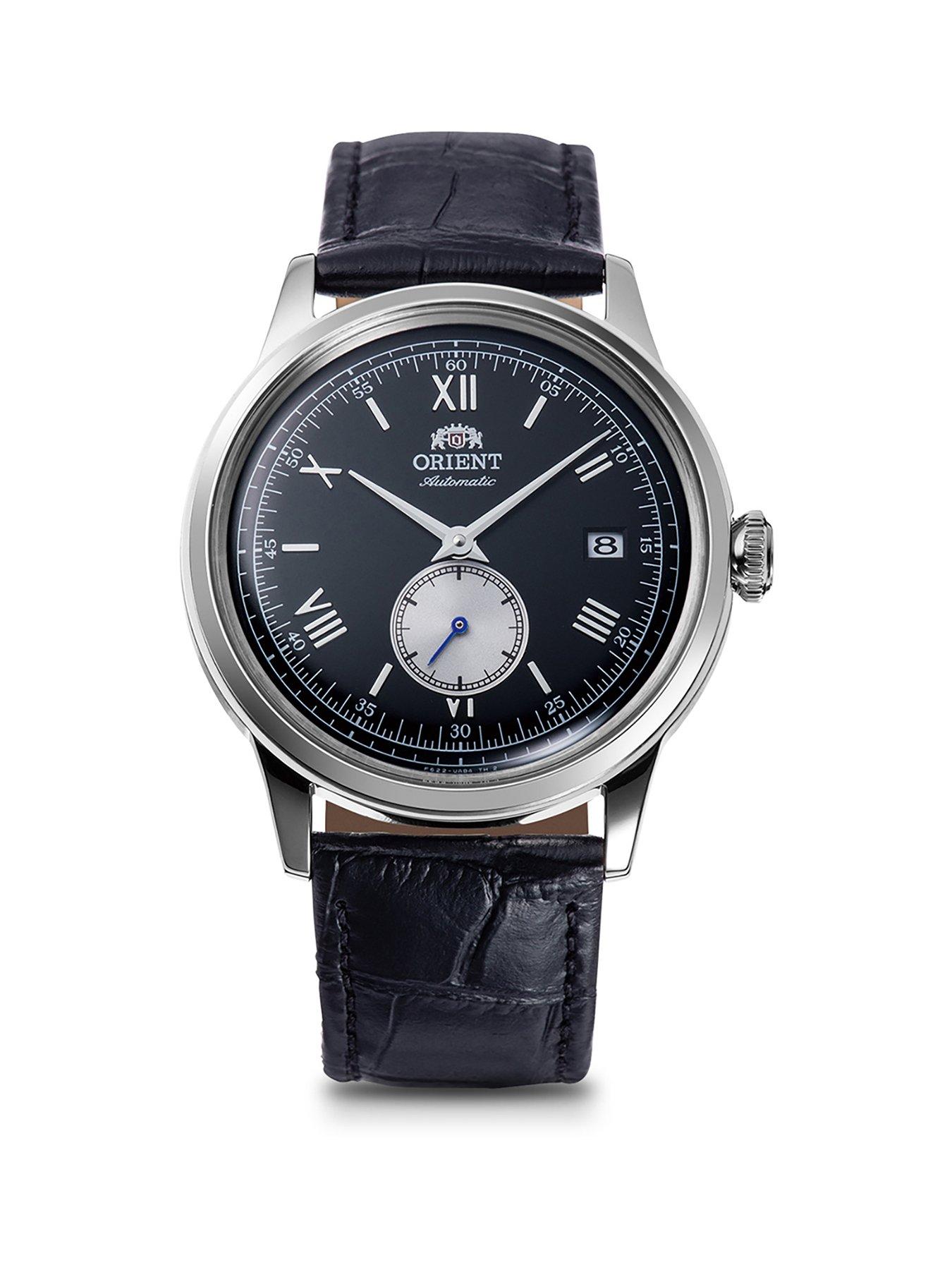 undefined Bambino Automatic Small Seconds 38mm Black Dial Stainless Steel Case Black Leather Strap